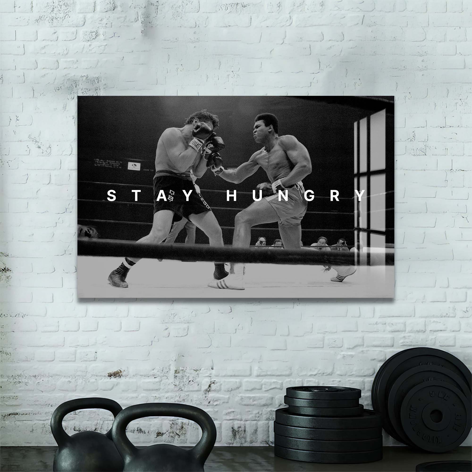 Artronauts Glass Print Muhammad Ali - Stay Hungry