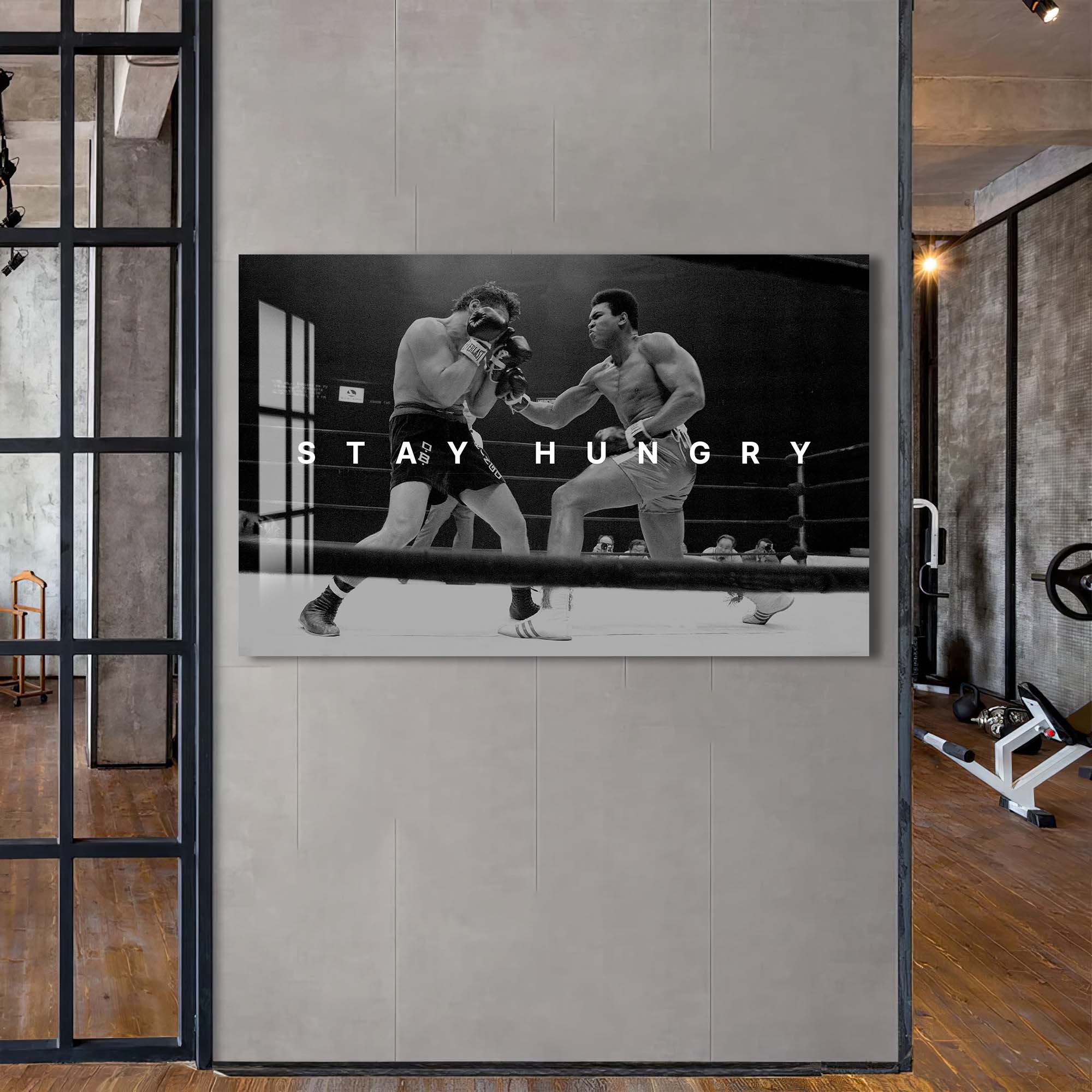 Artronauts Glass Print Muhammad Ali - Stay Hungry