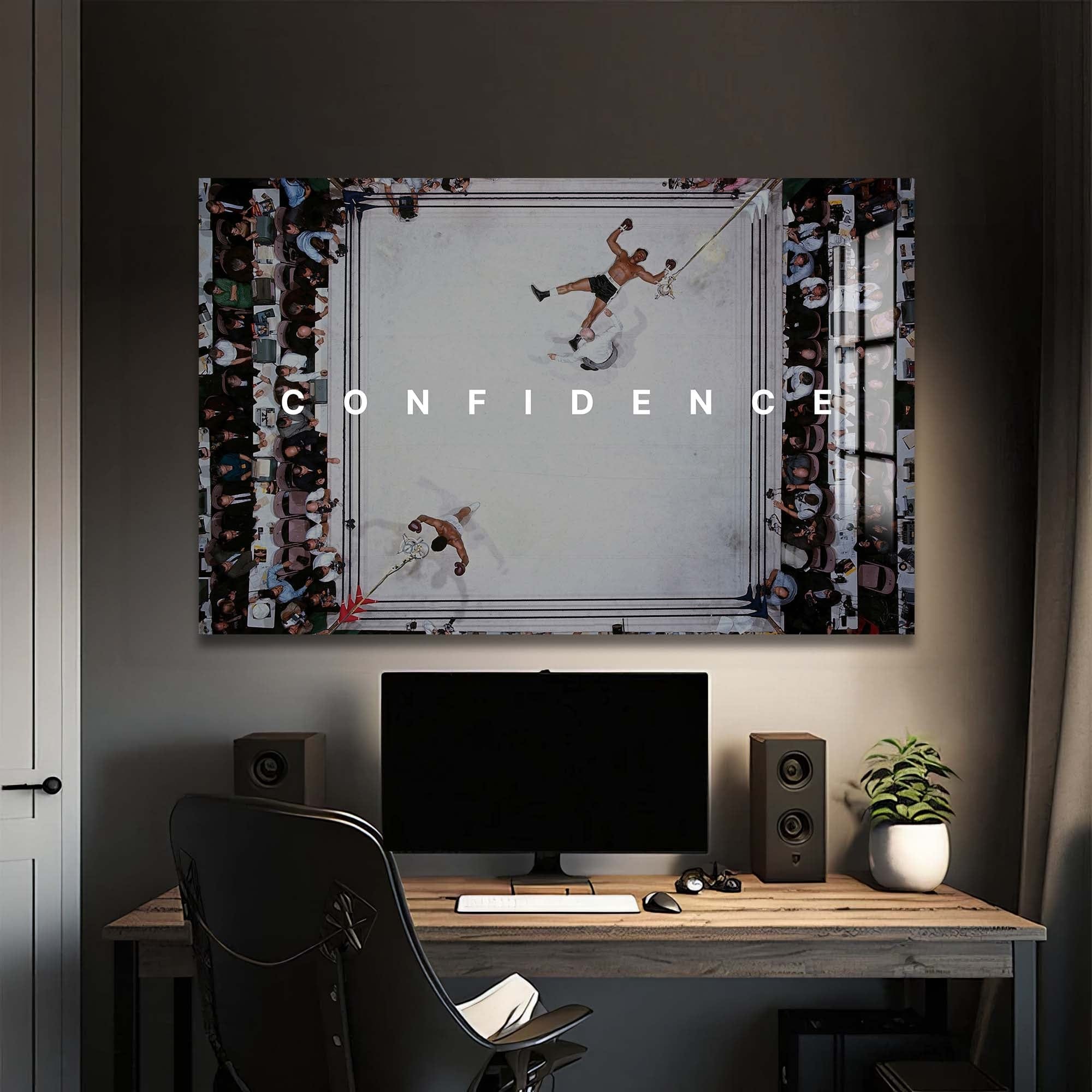 Artronauts Glass Print Muhammad Ali - Confidence