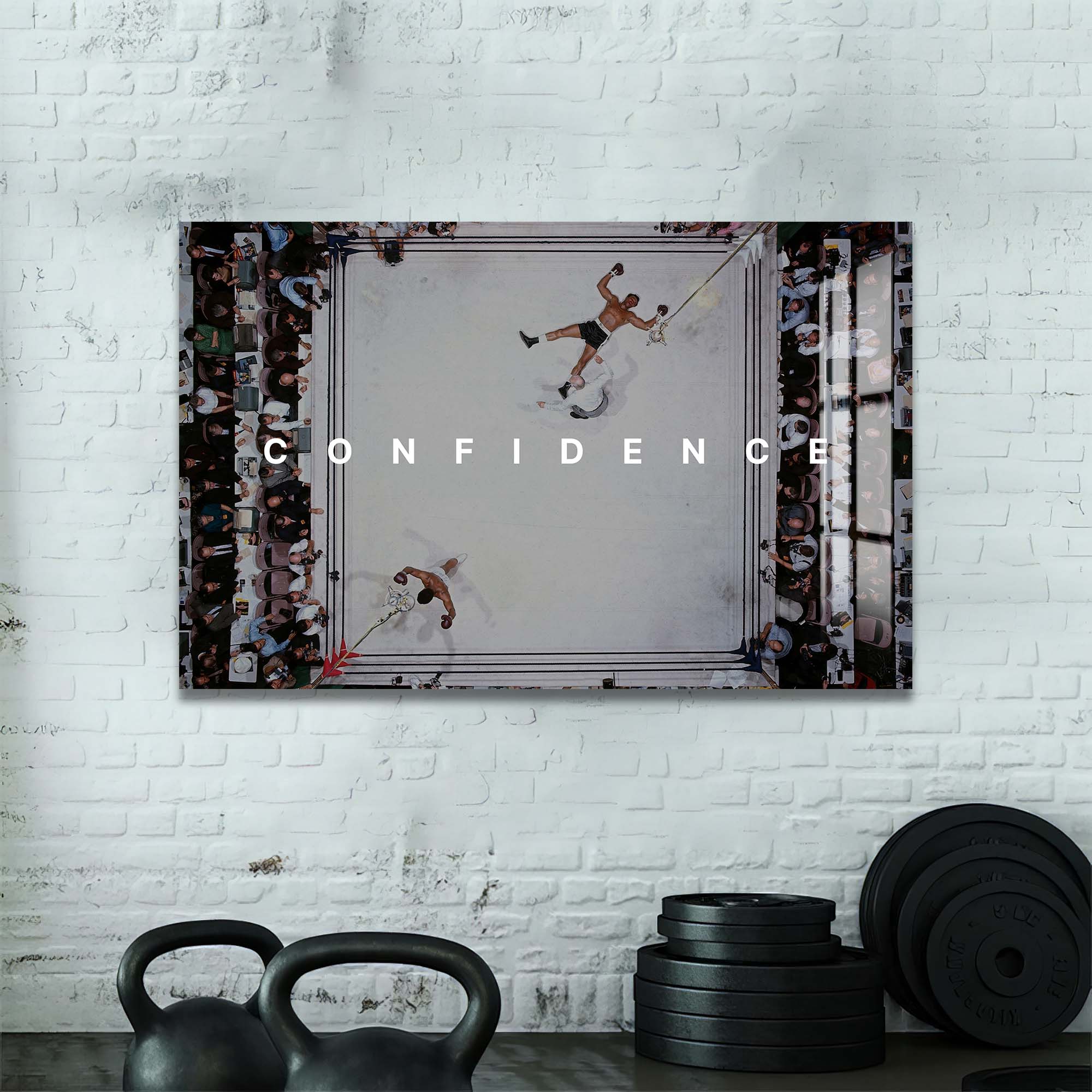 Artronauts Glass Print Muhammad Ali - Confidence
