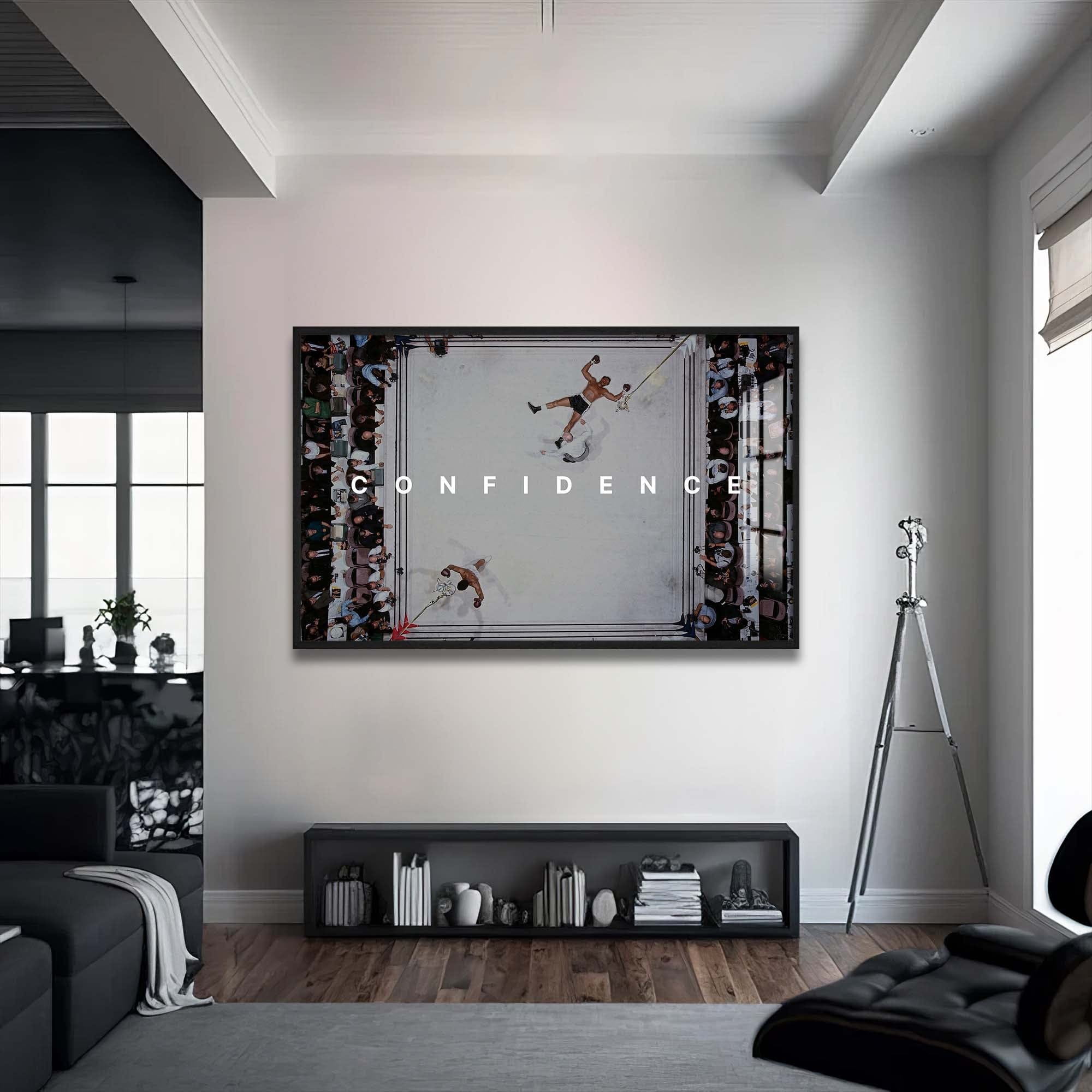 Artronauts Glass Print 72x46 cm | 28.3"x18.1" / Black Muhammad Ali - Confidence