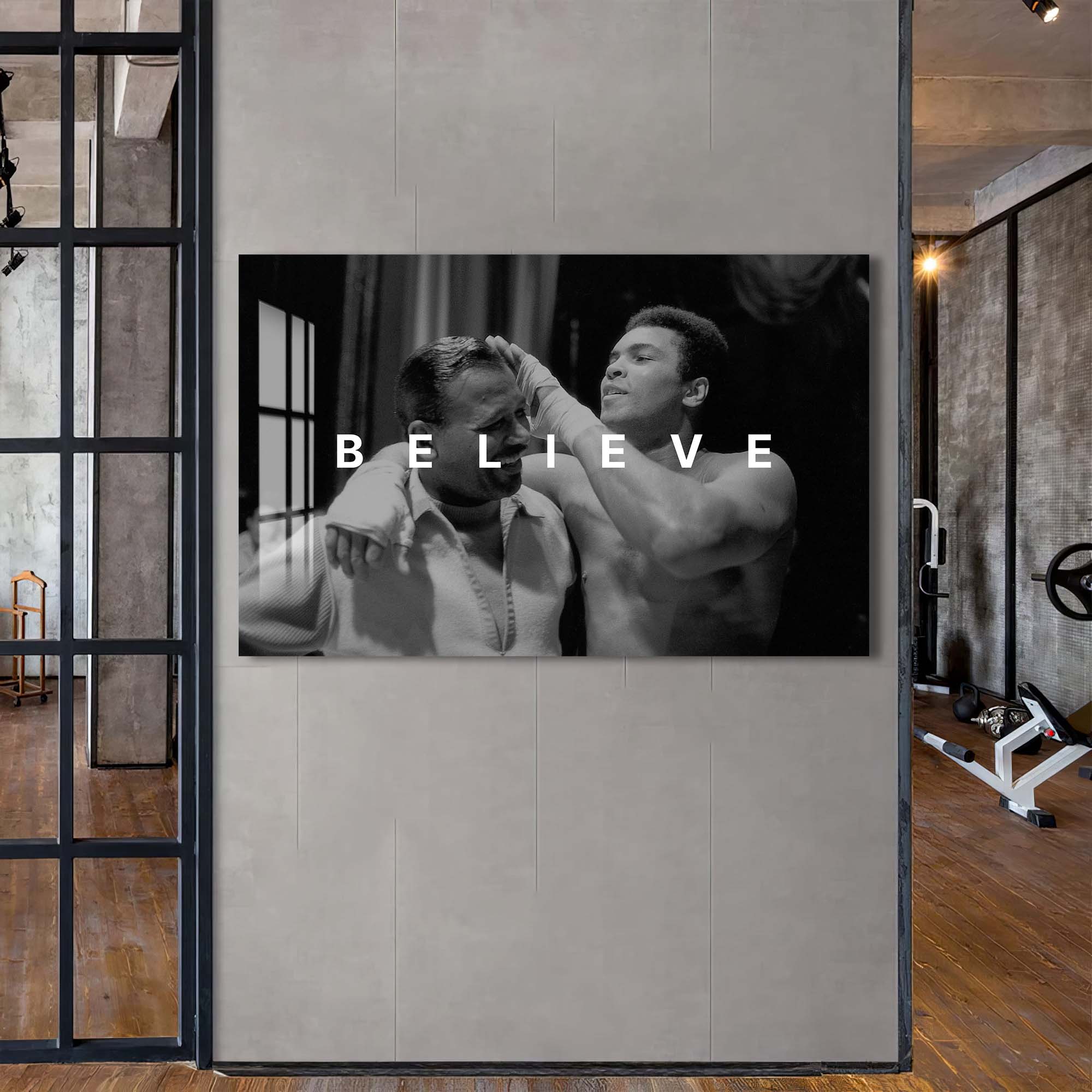 Artronauts Glass Print Muhammad Ali - Believe