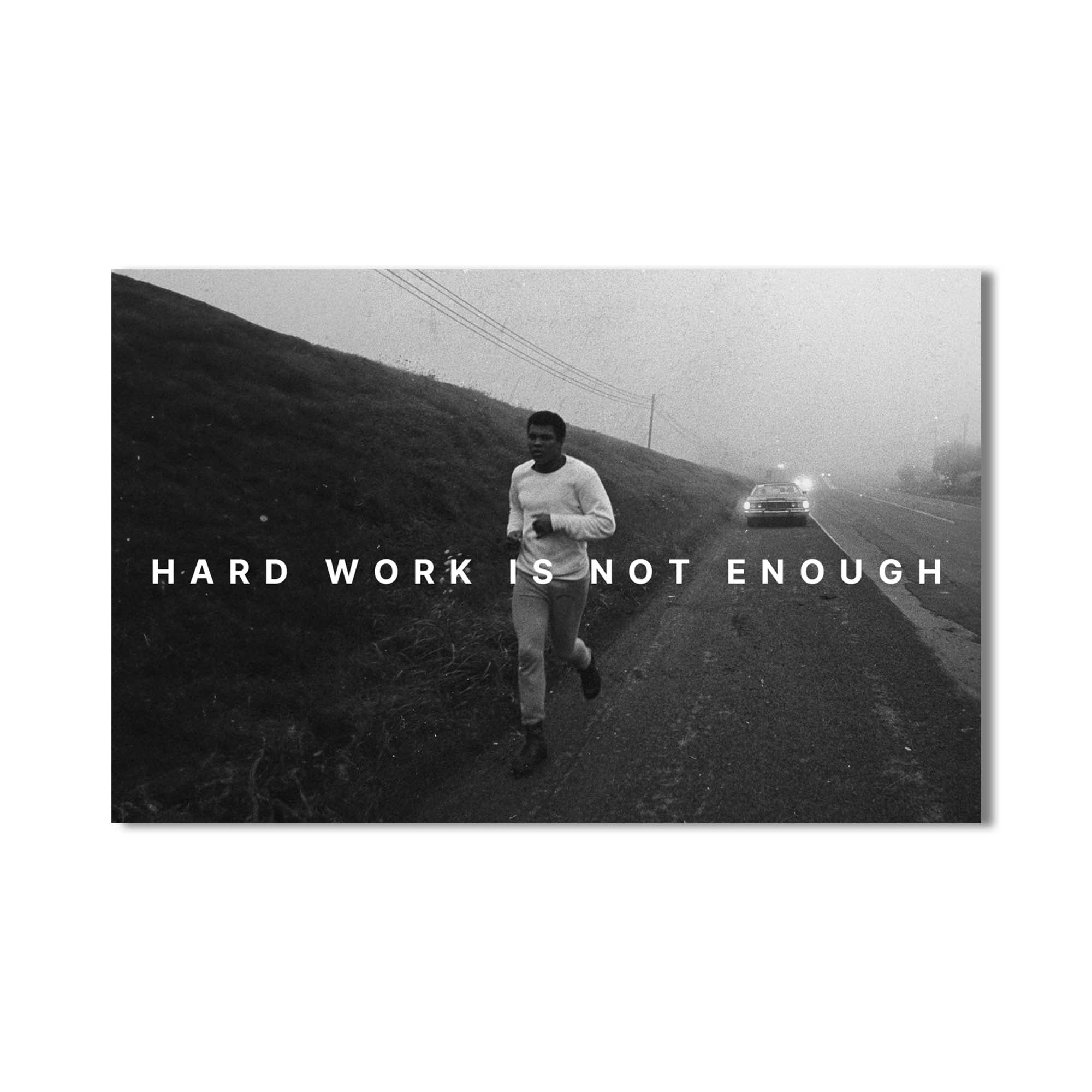Artronauts Glass Print Muhammad Ali - Hard Work Is Not Enough