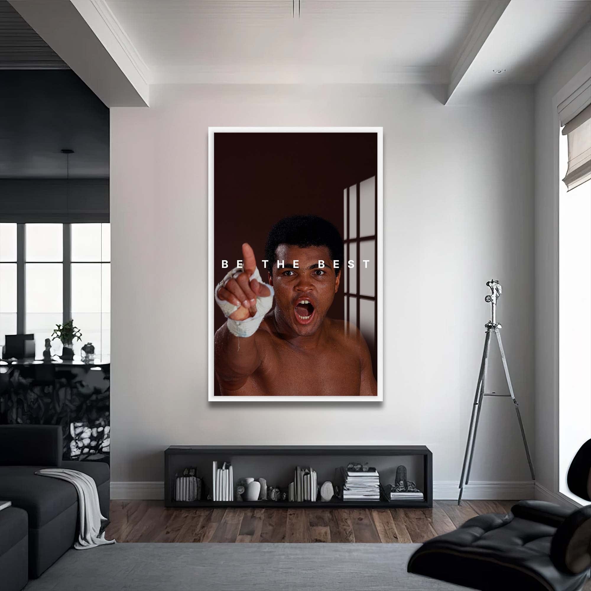 Artronauts Glass Print 72x46 cm | 28.3"x18.1" / White Muhammad Ali - Be The Best