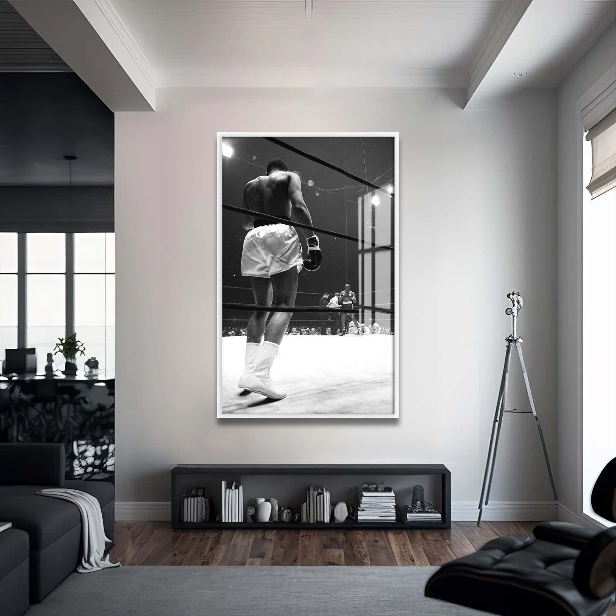 Artronauts Glass Print 72x46 cm | 28.3"x18.1" / White Muhammad Ali - vs Jones II