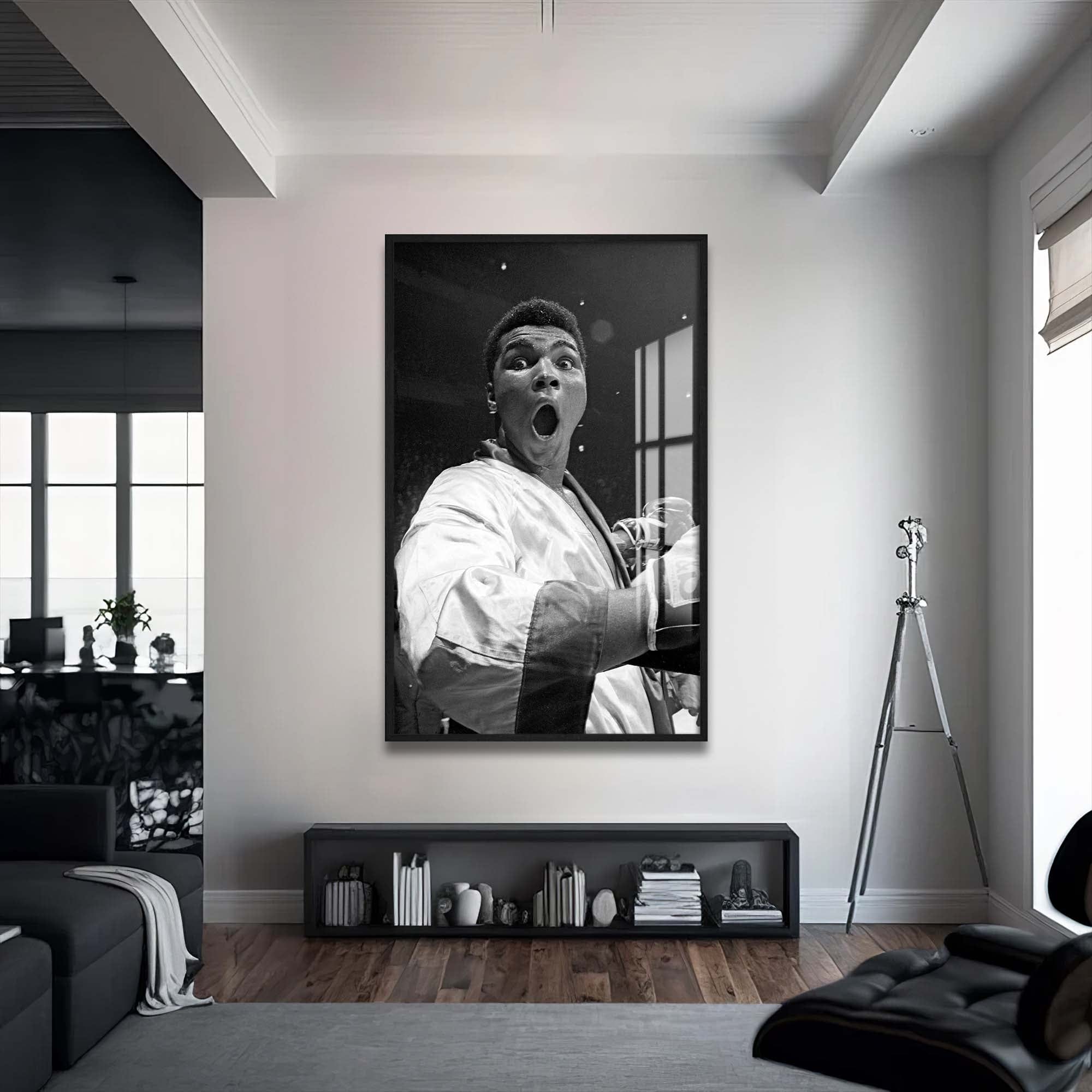 Artronauts Glass Print 72x46 cm | 28.3"x18.1" / Black Muhammad Ali - vs Jones