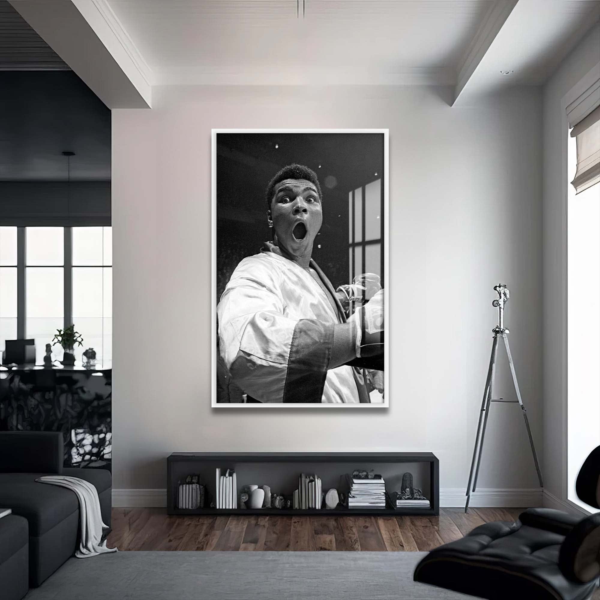 Artronauts Glass Print 72x46 cm | 28.3"x18.1" / White Muhammad Ali - vs Jones