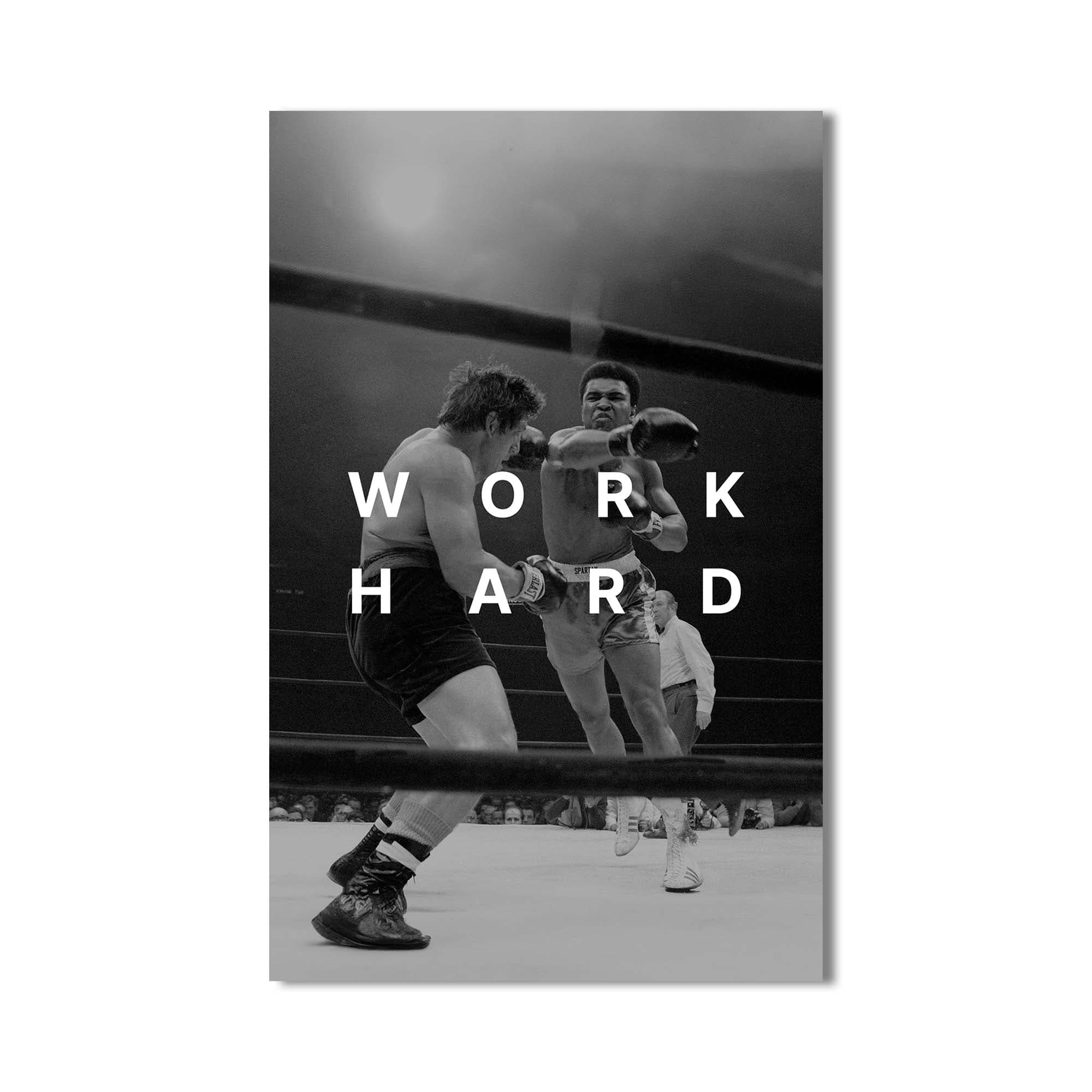 Artronauts Glass Print Muhammad Ali - Work Hard