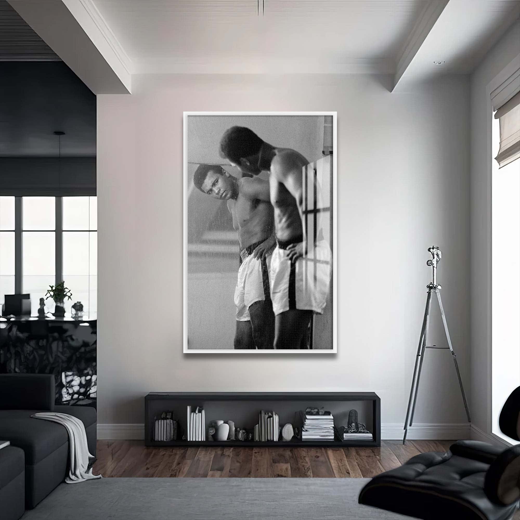 Artronauts Glass Print 72x46 cm | 28.3"x18.1" / White Muhammad Ali - Mirror