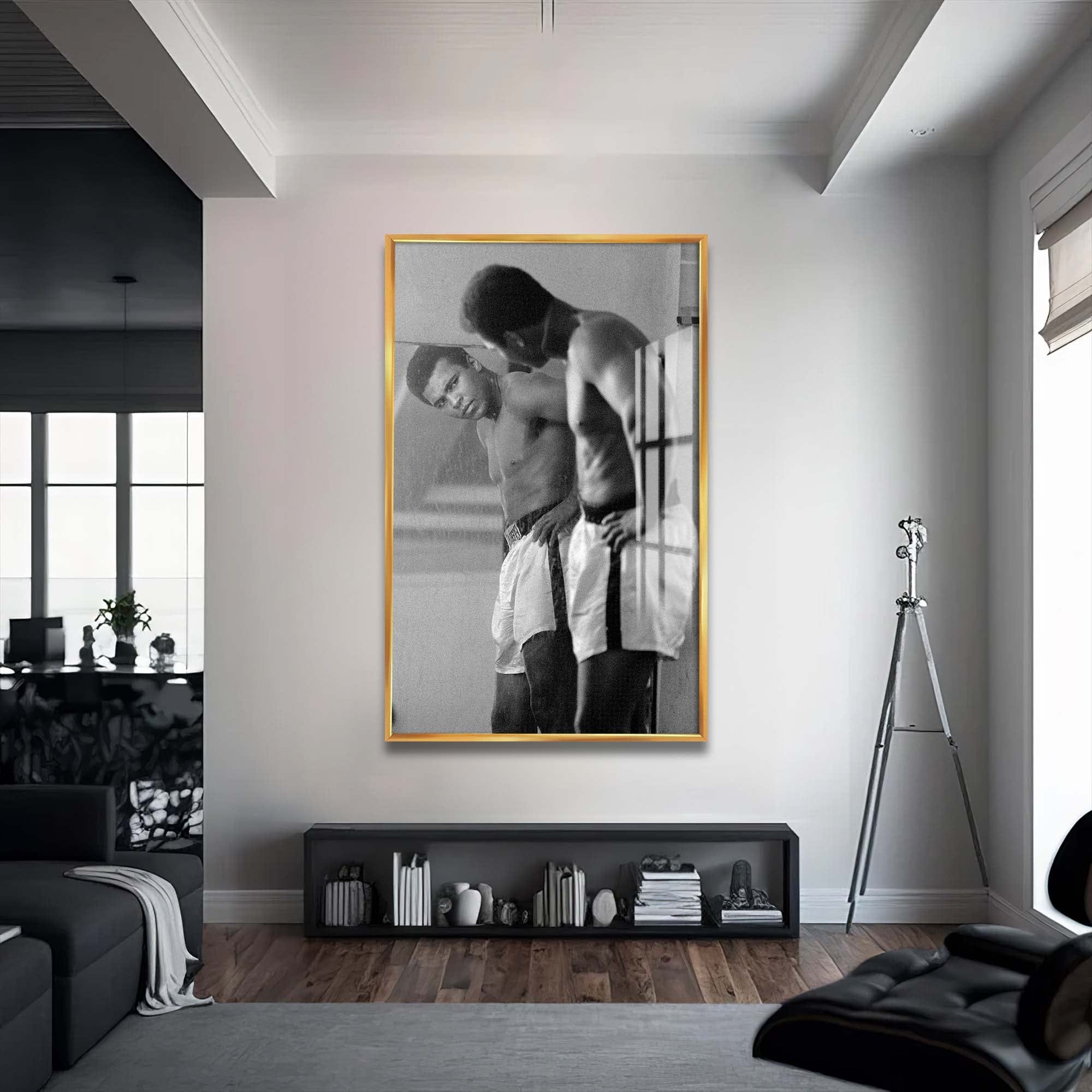 Artronauts Glass Print 72x46 cm | 28.3"x18.1" / Gold Muhammad Ali - Mirror