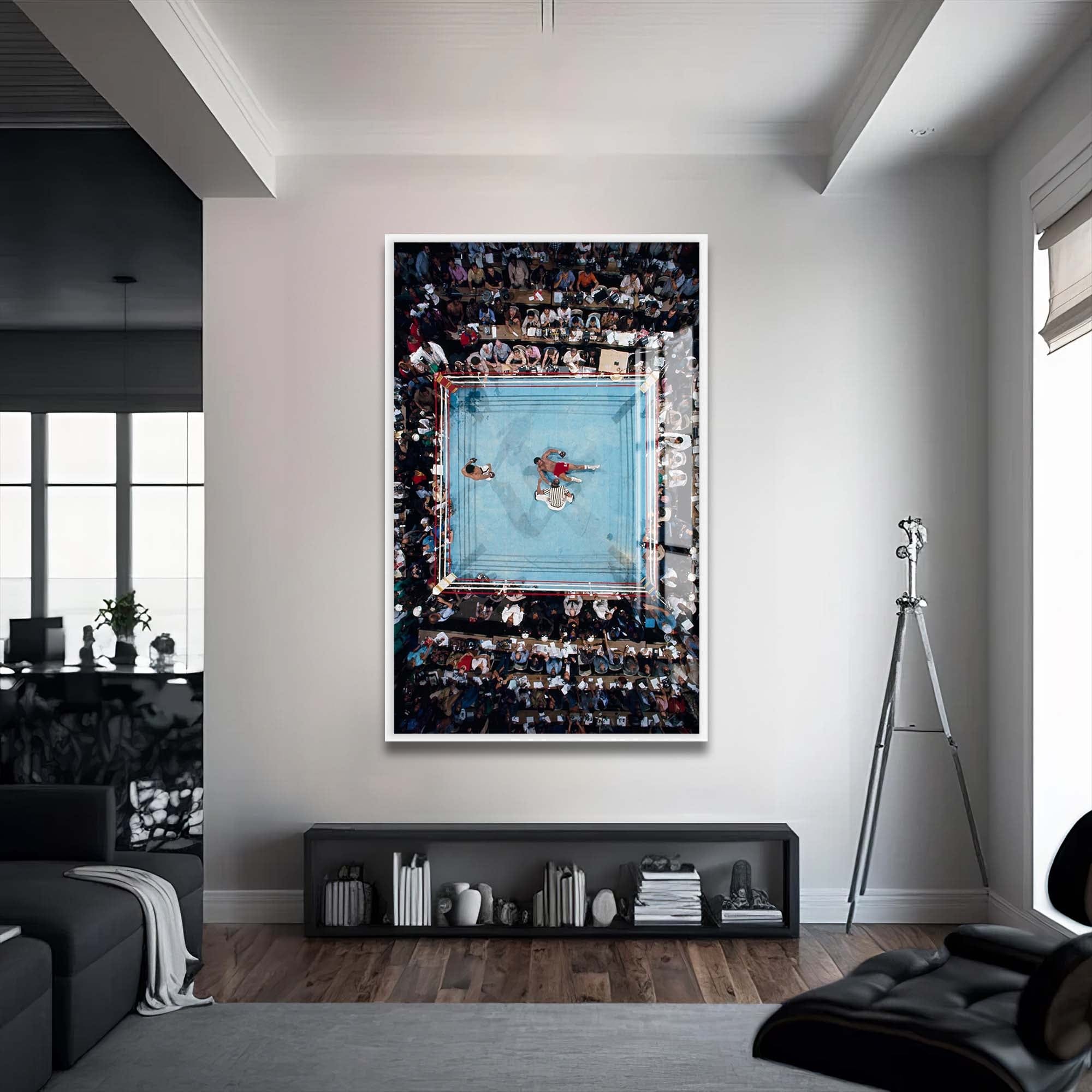 Artronauts Glass Print 72x46 cm | 28.3"x18.1" / White Muhammad Ali - vs George Foreman