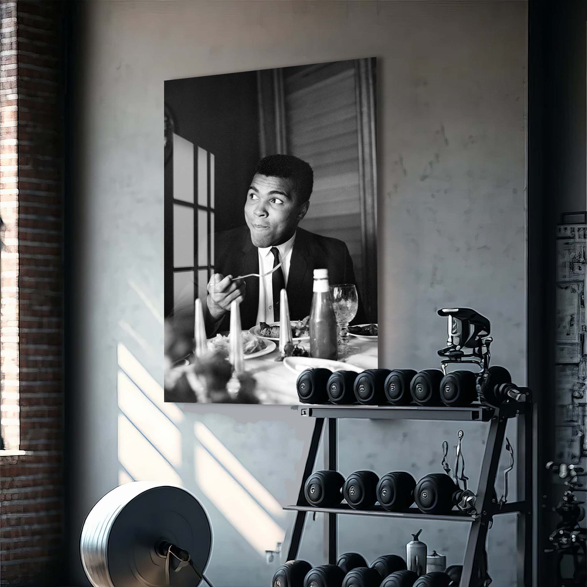 Artronauts Glass Print Muhammad Ali - Dinner