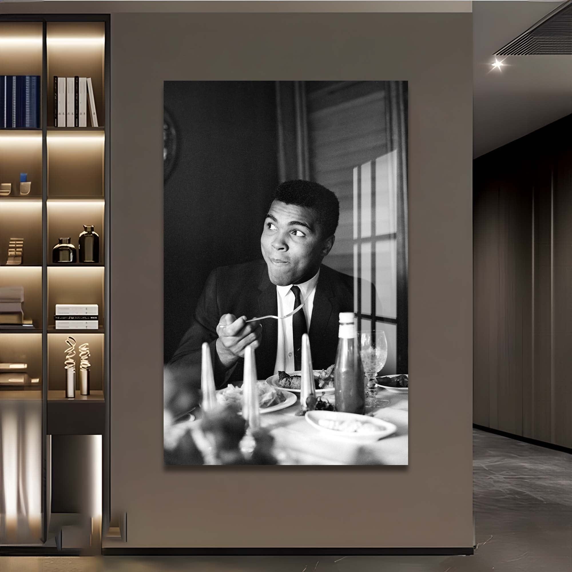 Artronauts Glass Print Muhammad Ali - Dinner