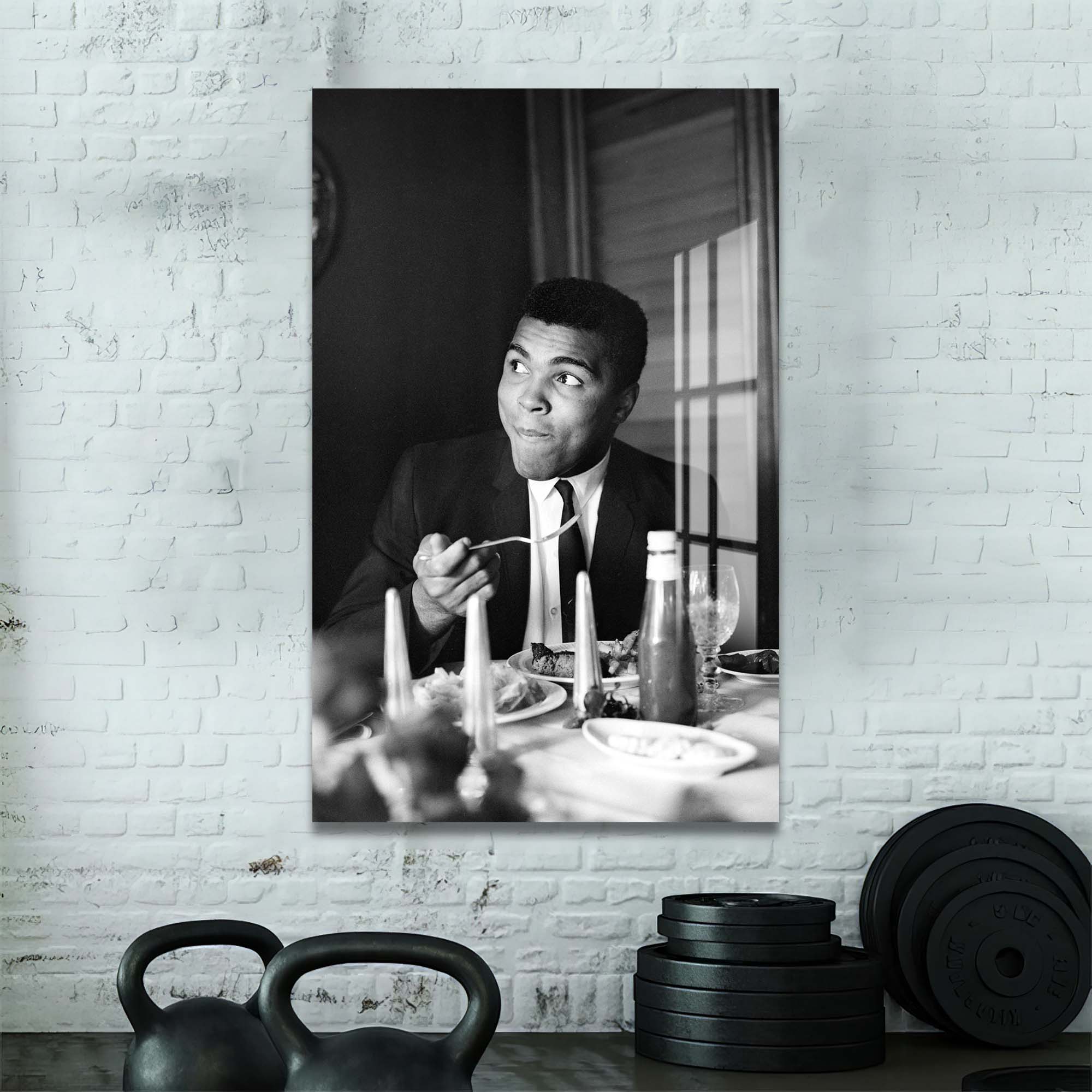 Artronauts Glass Print Muhammad Ali - Dinner