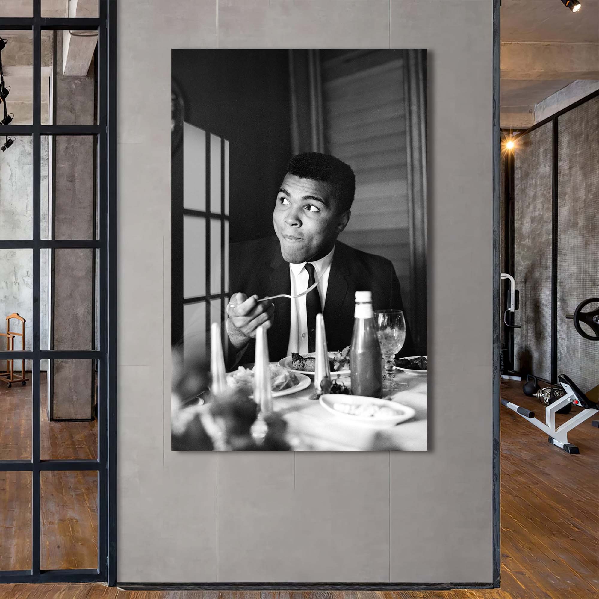 Artronauts Glass Print Muhammad Ali - Dinner