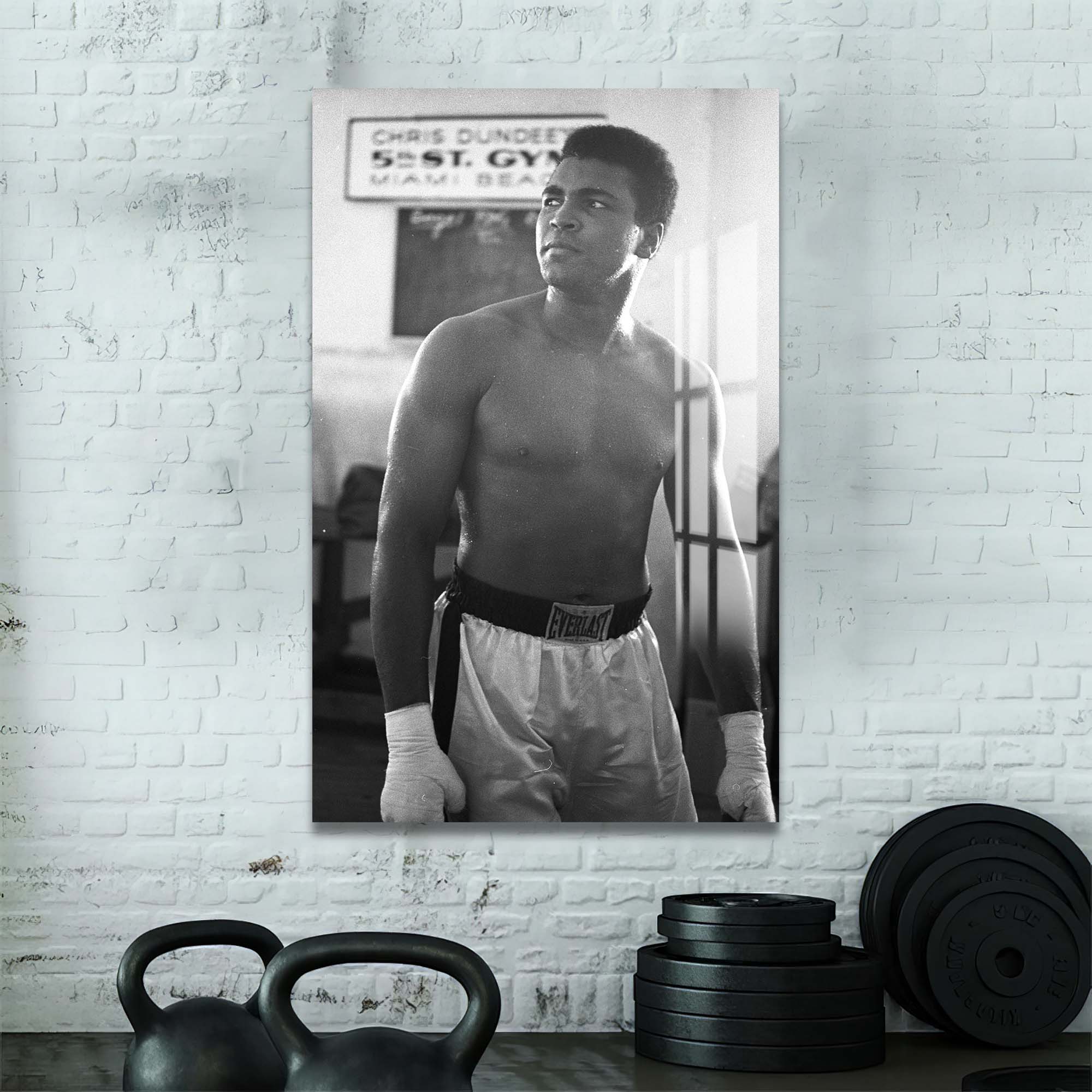 Artronauts Glass Print Muhammad Ali - 5th Street Gym