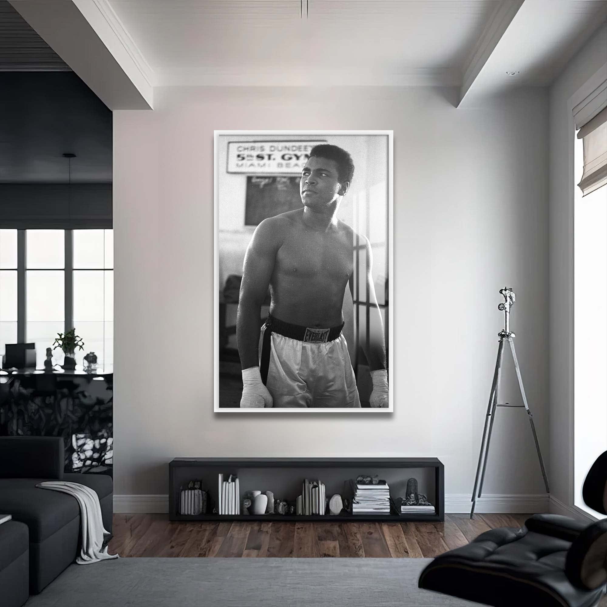 Artronauts Glass Print 72x46 cm | 28.3"x18.1" / White Muhammad Ali - 5th Street Gym