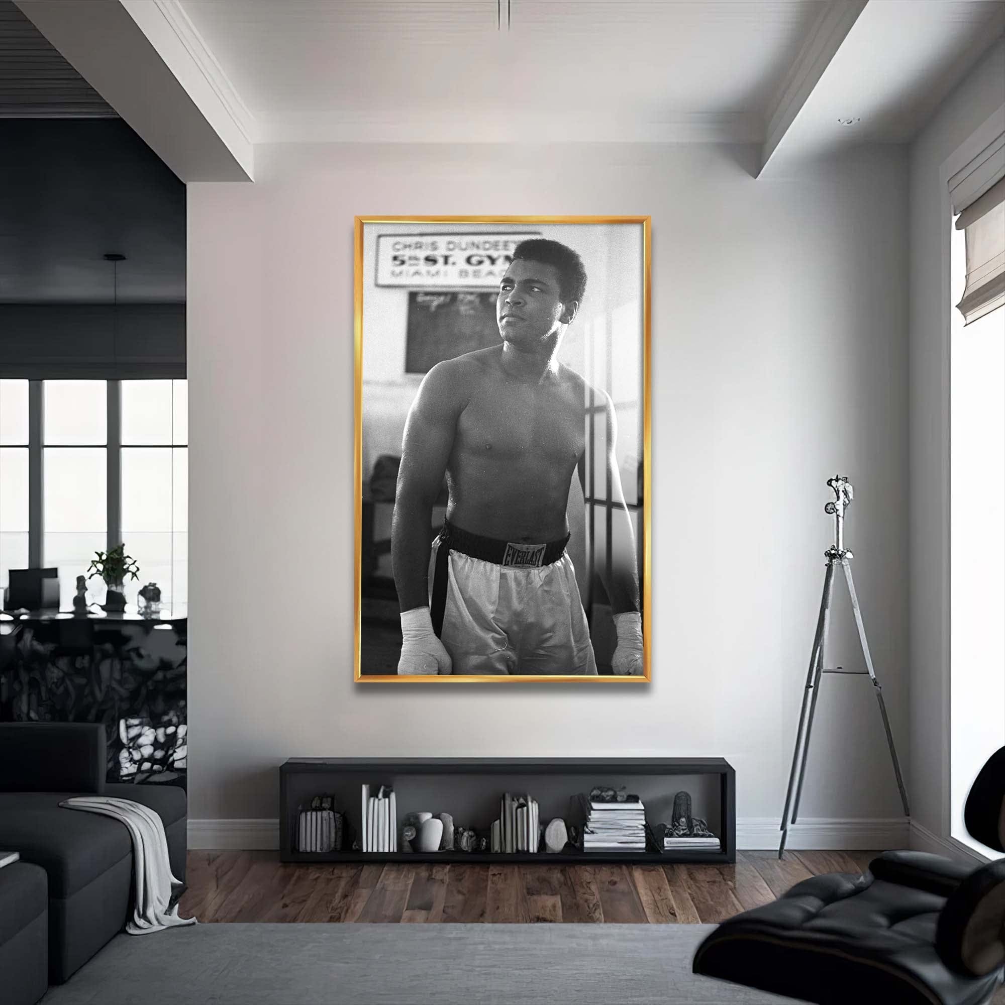 Artronauts Glass Print 72x46 cm | 28.3"x18.1" / Gold Muhammad Ali - 5th Street Gym