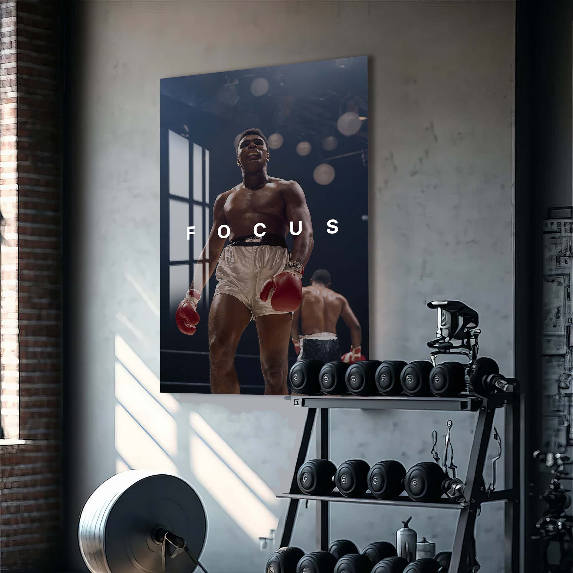 Artronauts Glass Print Muhammad Ali - Focus