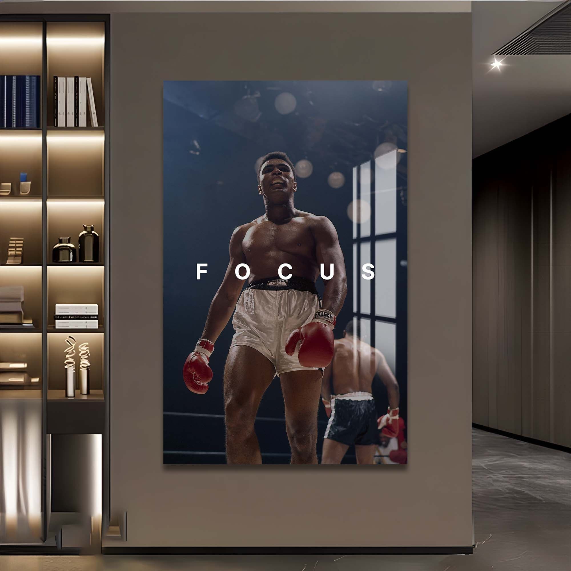 Artronauts Glass Print Muhammad Ali - Focus
