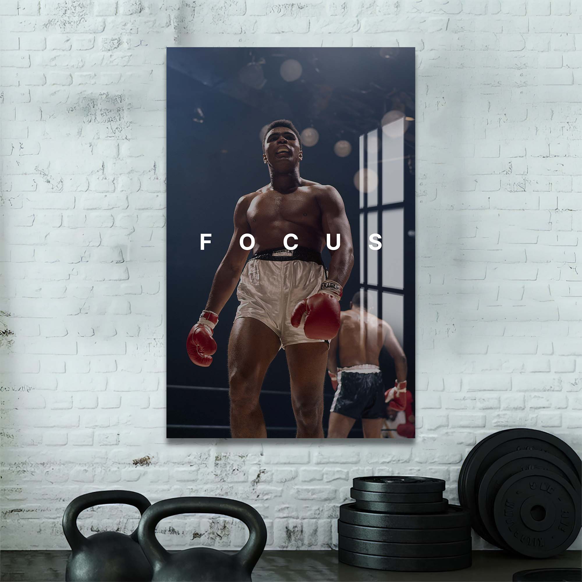 Artronauts Glass Print Muhammad Ali - Focus