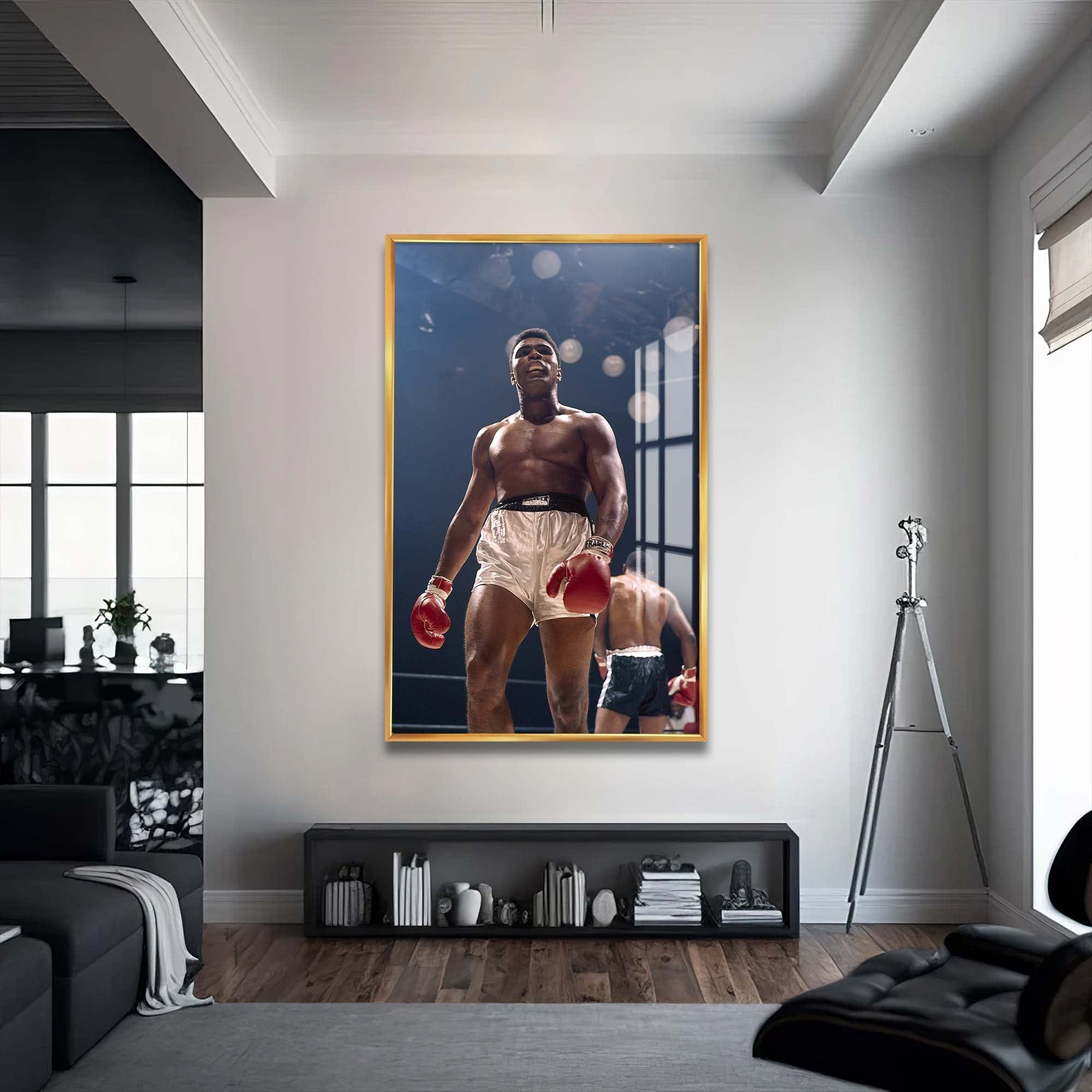 Artronauts Glass Print 72x46 cm | 28.3"x18.1" / Gold Muhammad Ali - vs Floyd Patterson