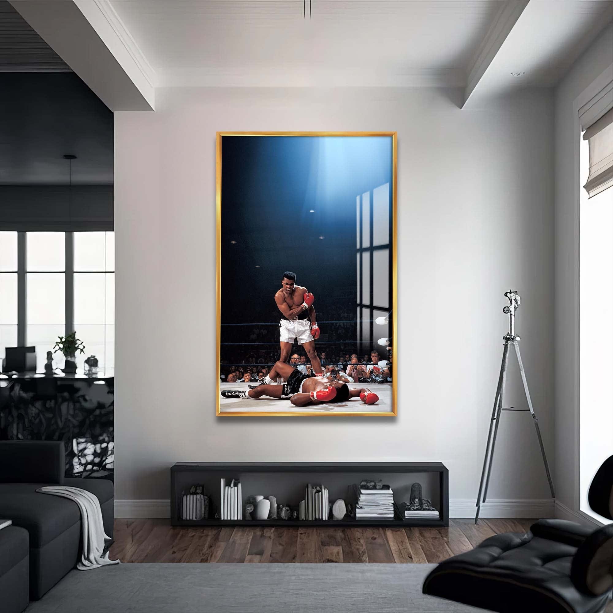 Artronauts Glass Print 72x46 cm | 28.3"x18.1" / Gold Muhammad Ali - Winner