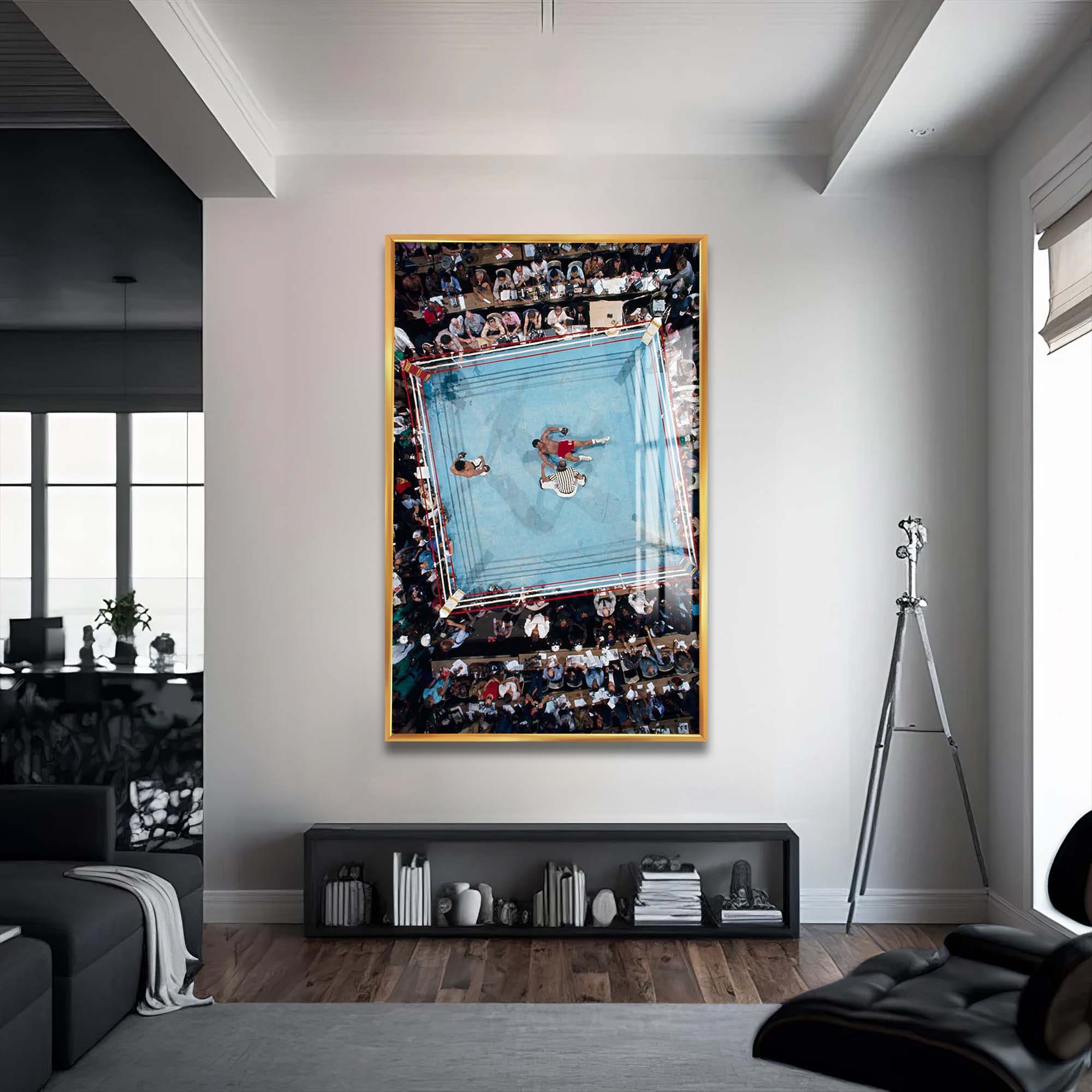 Artronauts Glass Print 72x46 cm | 28.3"x18.1" / Gold Muhammad Ali - Knockout