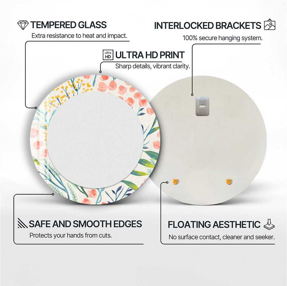 Artronauts Glass Print Floral - Tempered Glass Mirror
