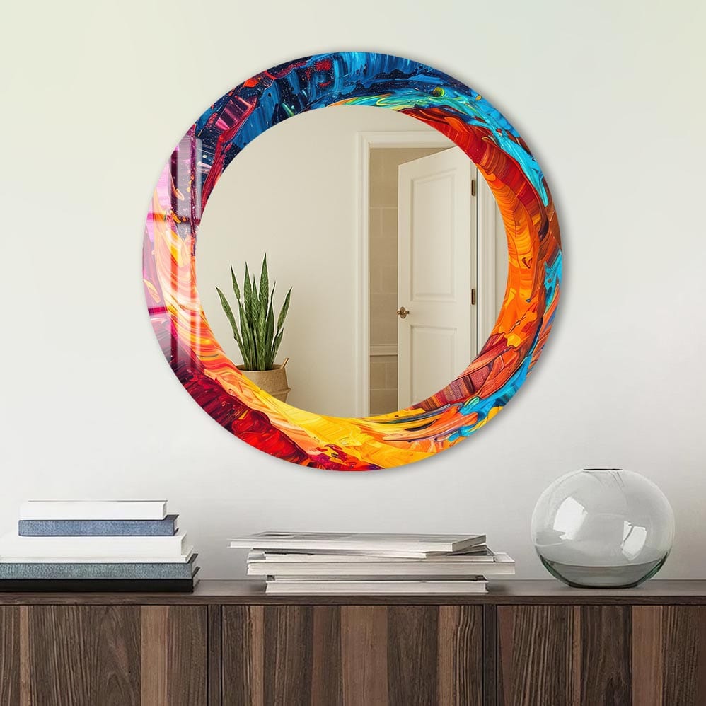 Artronauts Glass Print Colourful Abstract - Tempered Glass Mirror