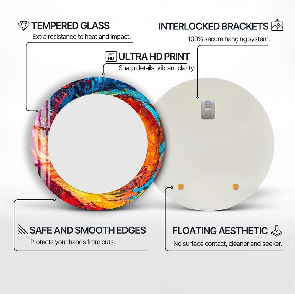 Artronauts Glass Print Colourful Abstract - Tempered Glass Mirror