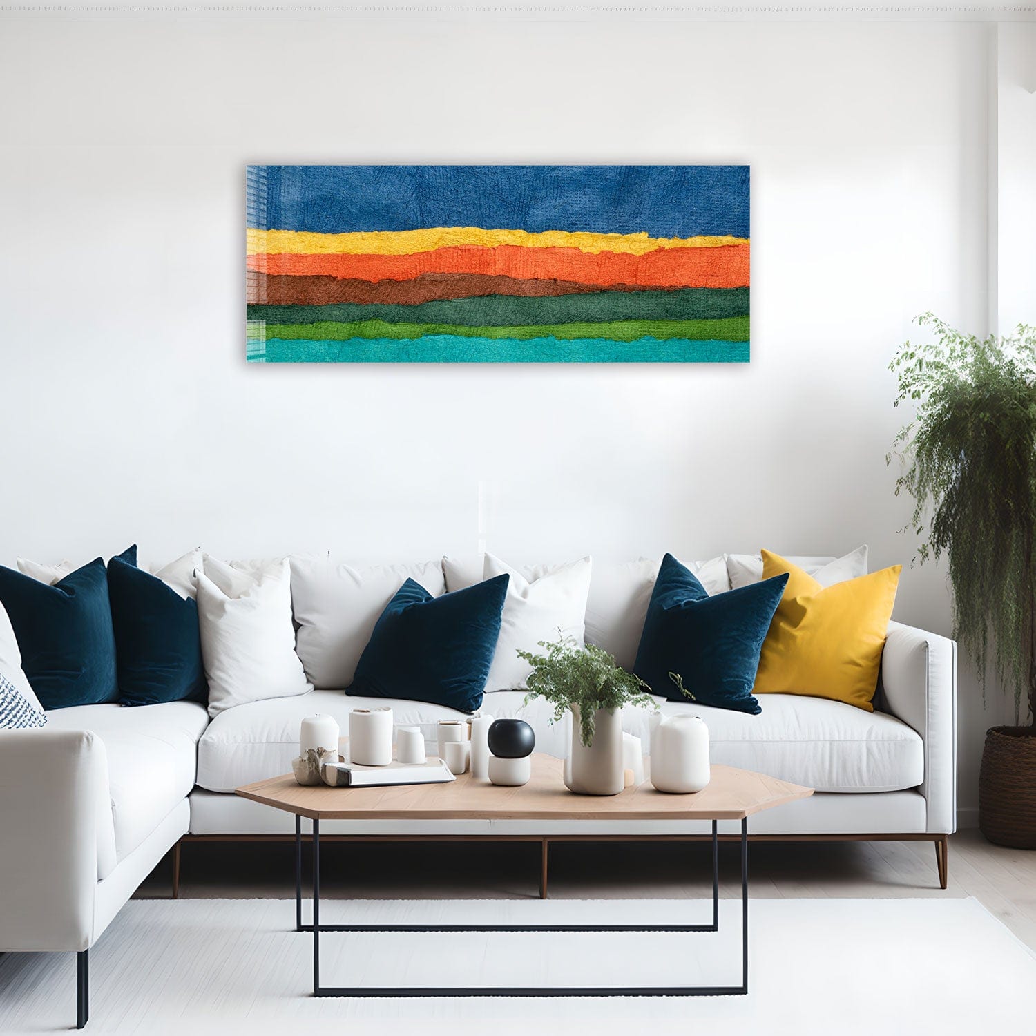 Artronauts Glass Print 92x36cm Colourful Fabrics - Panoramic