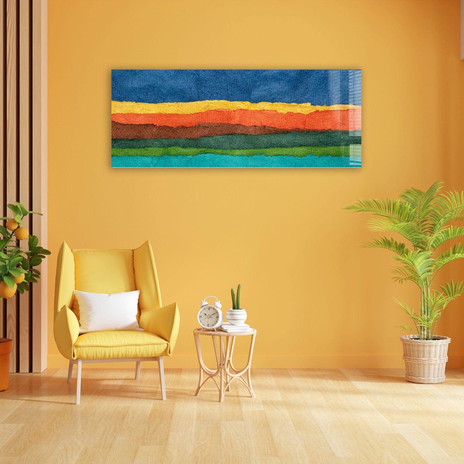 Artronauts Glass Print 92x36cm Colourful Fabrics - Panoramic