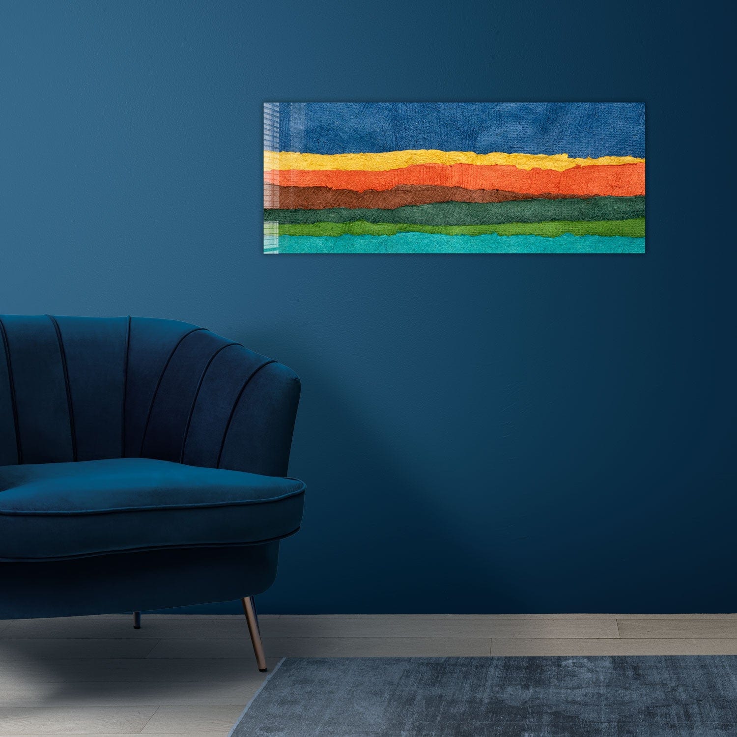 Artronauts Glass Print 92x36cm Colourful Fabrics - Panoramic