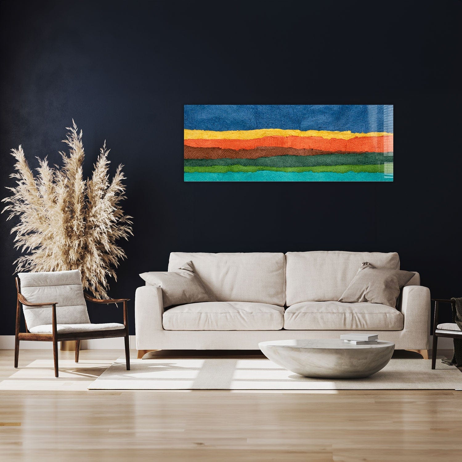 Artronauts Glass Print 92x36cm Colourful Fabrics - Panoramic