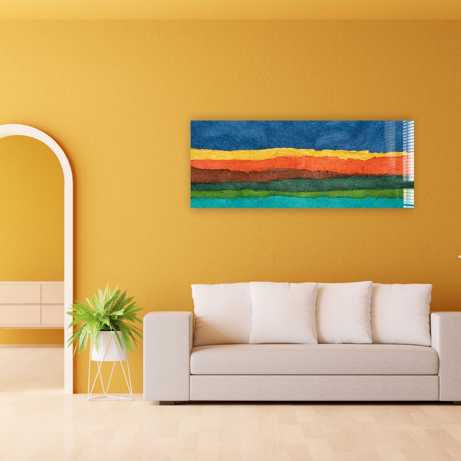 Artronauts Glass Print 92x36cm Colourful Fabrics - Panoramic