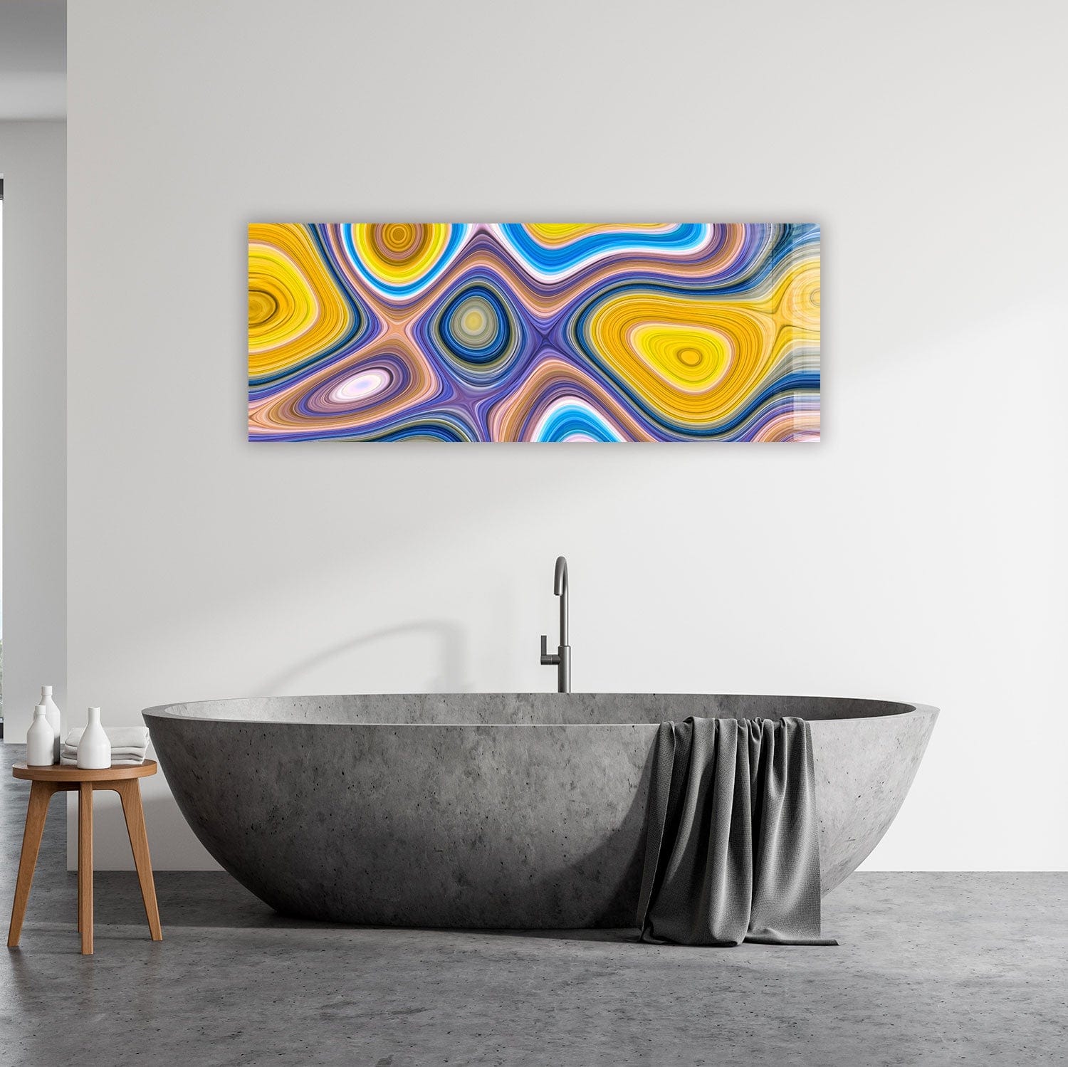 Artronauts Glass Print 92x36cm Abstract Spots - Panoramic