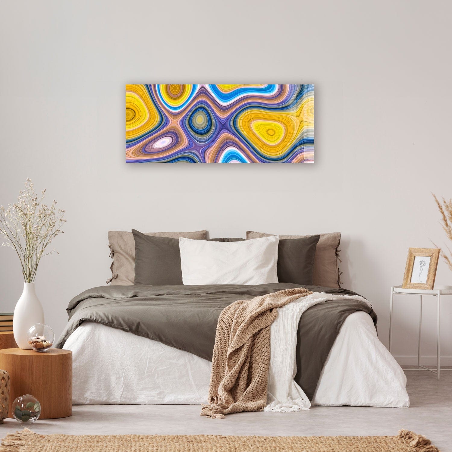 Artronauts Glass Print 92x36cm Abstract Spots - Panoramic