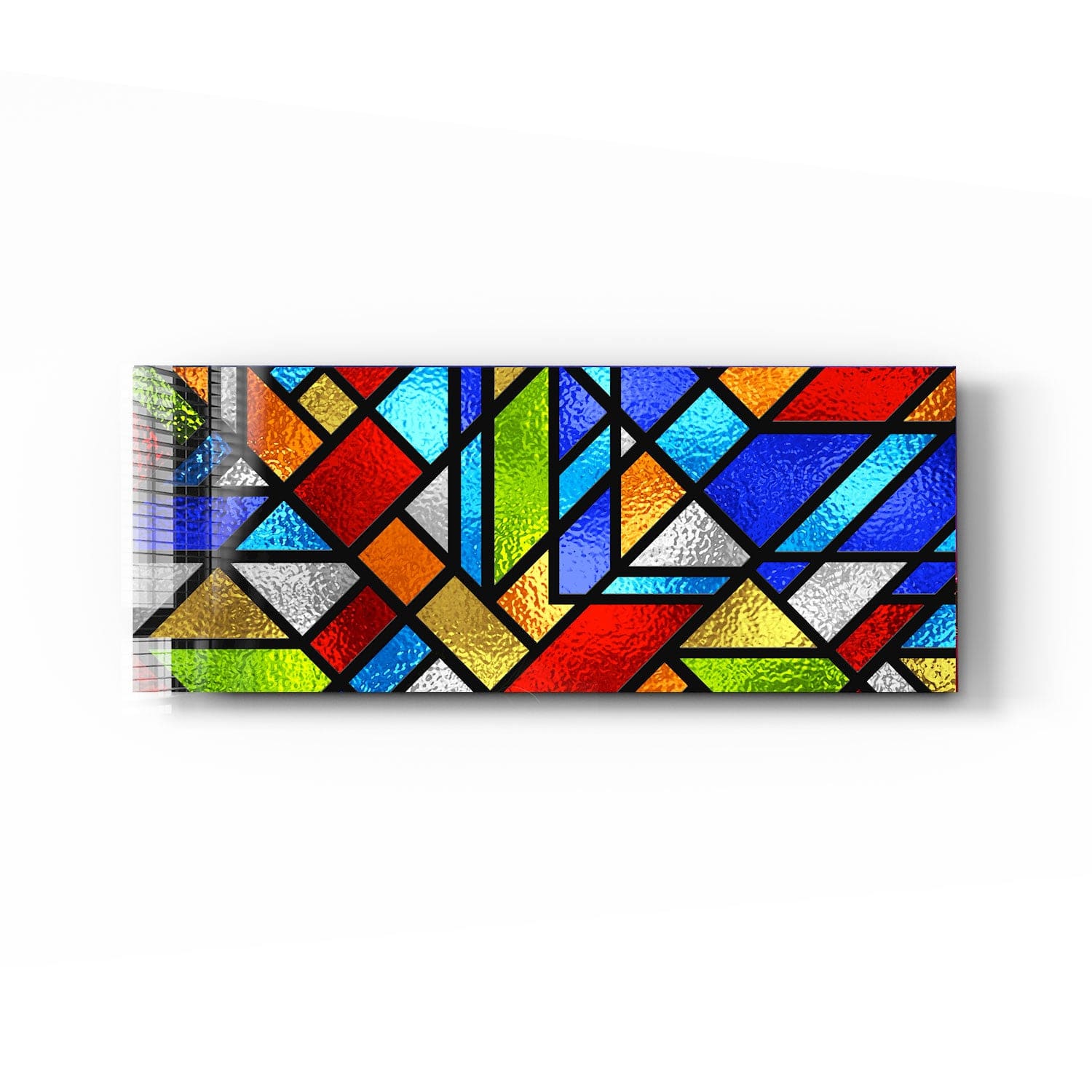 Artronauts Glass Print 92x36cm Colourful Shapes Stained Glass - Panoramic