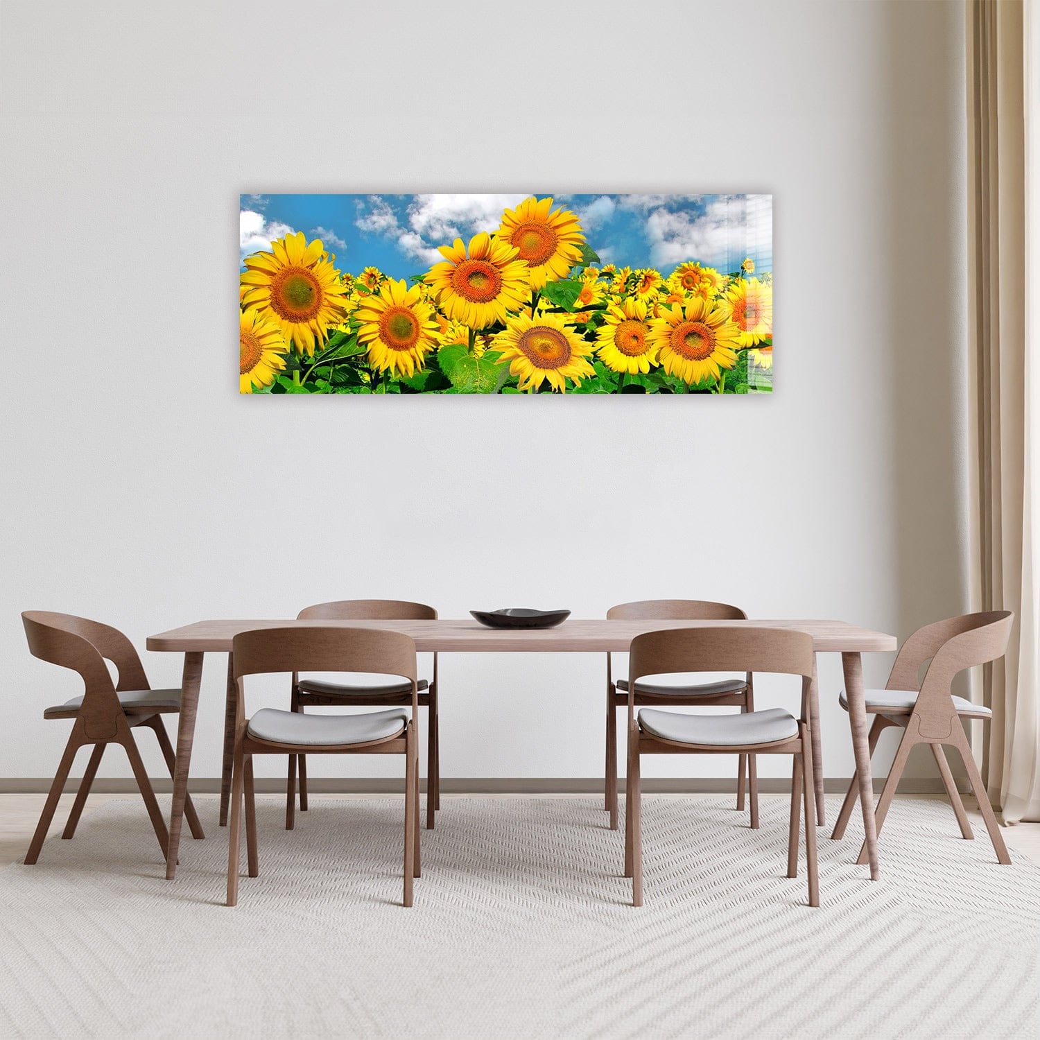 Artronauts Glass Print 92x36cm Happy Sunflowers - Panoramic