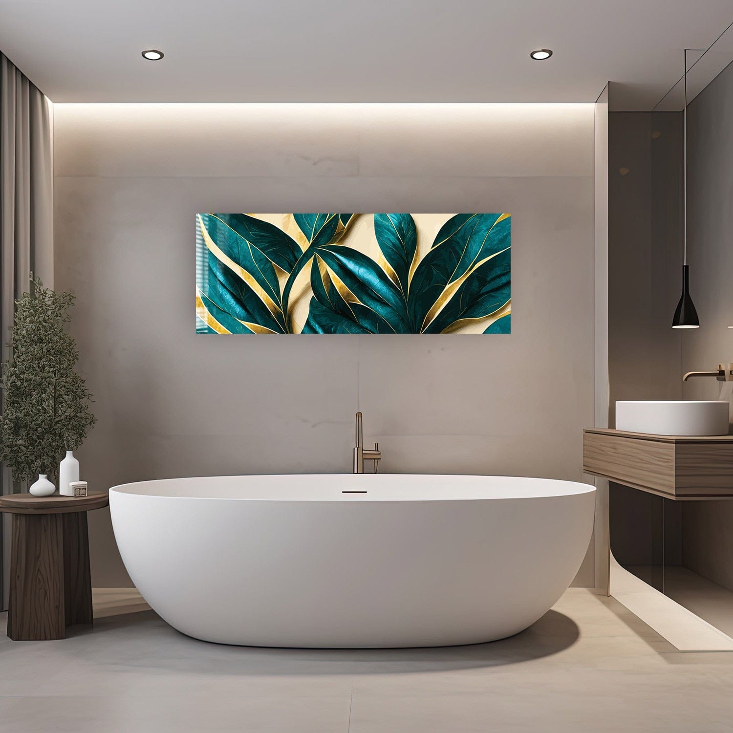 Artronauts Glass Print 92x36cm Vivid Leaves - Panoramic