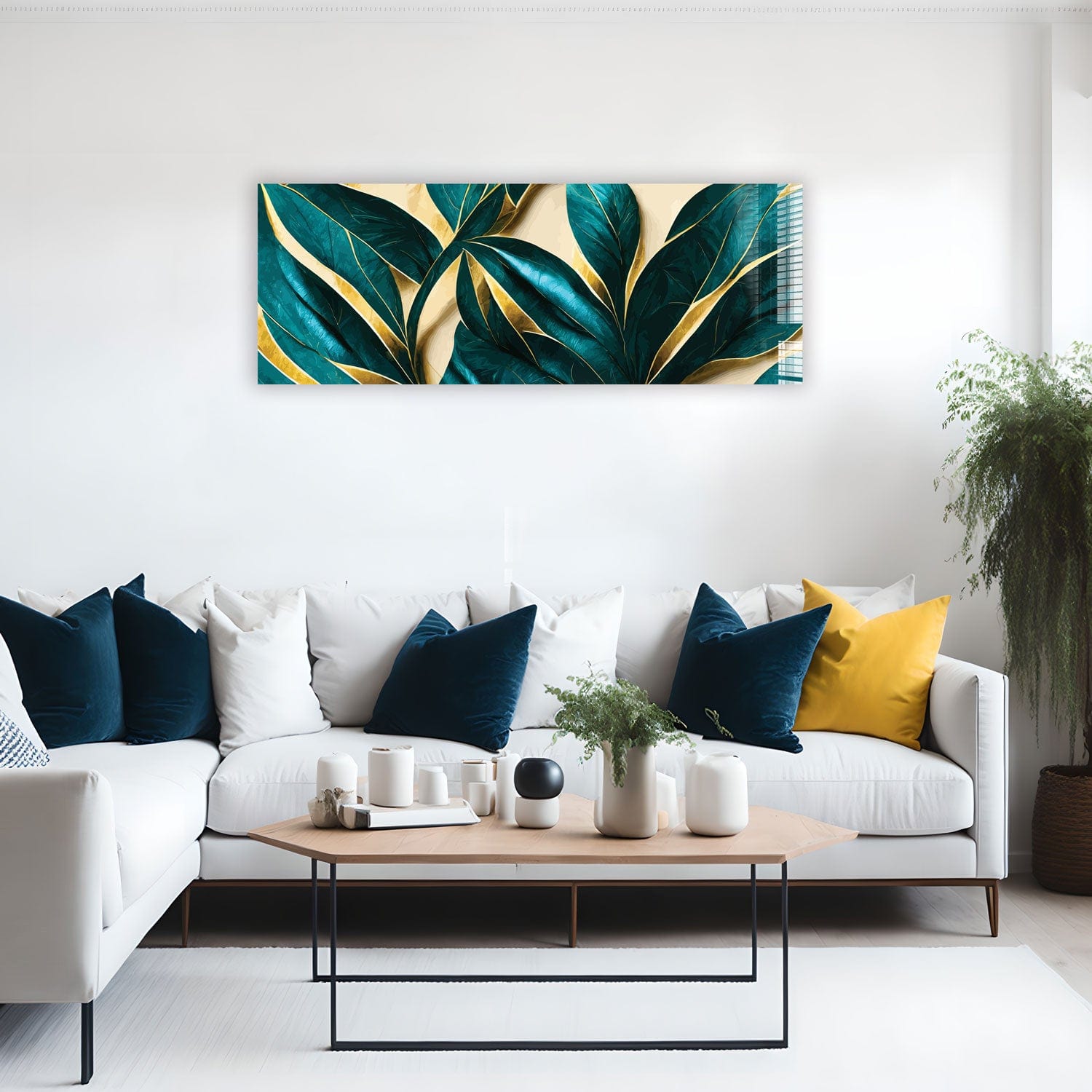 Artronauts Glass Print 92x36cm Vivid Leaves - Panoramic