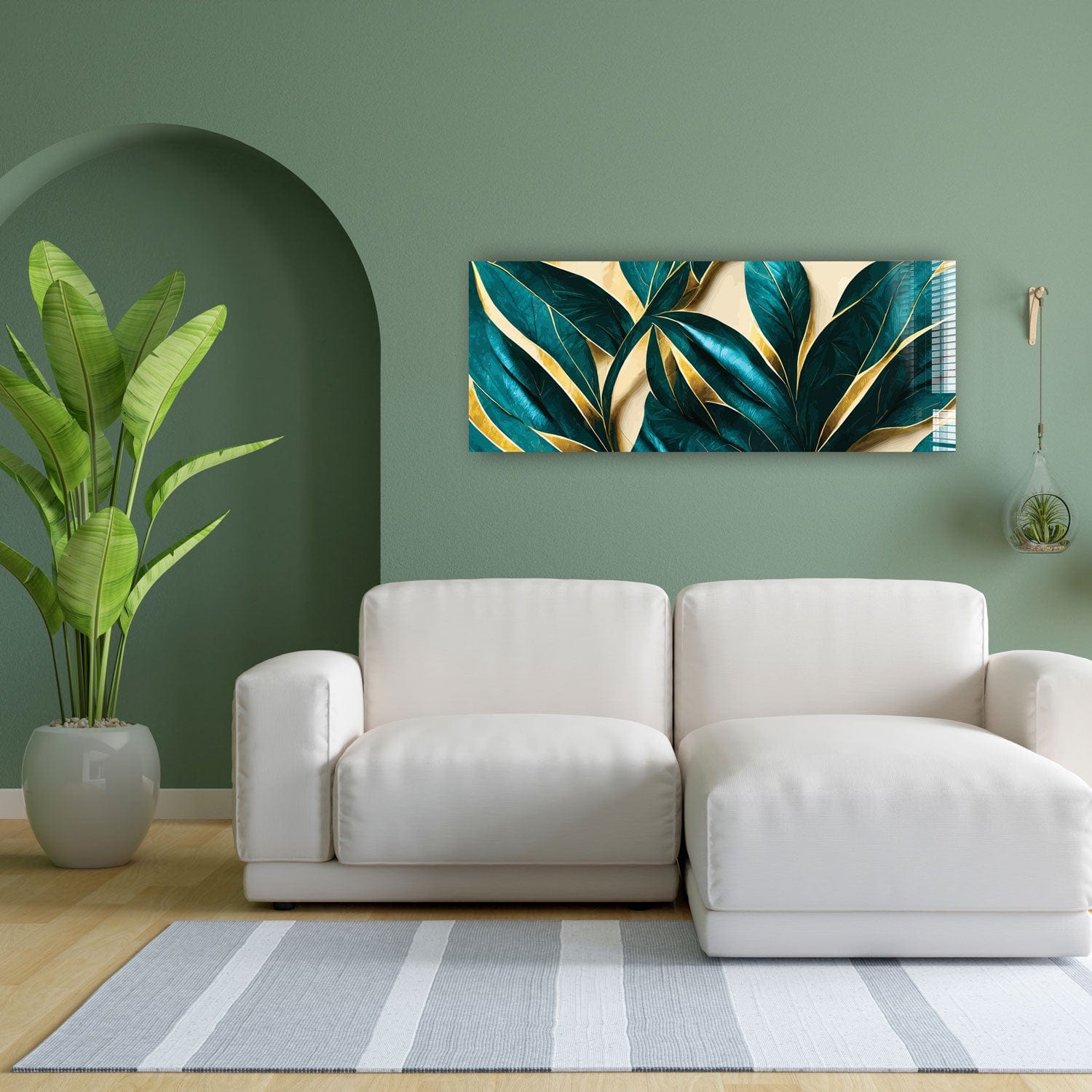 Artronauts Glass Print 92x36cm Vivid Leaves - Panoramic