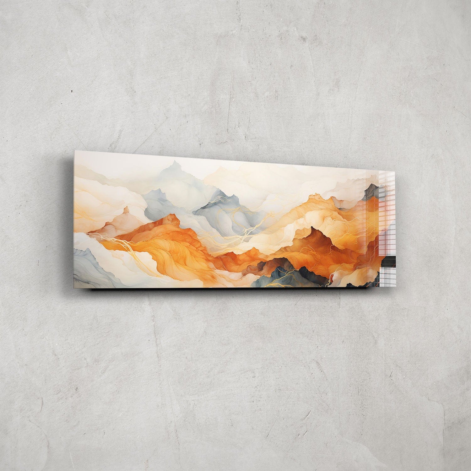 Artronauts Glass Print 92x36cm Abstract Mountains - Panoramic