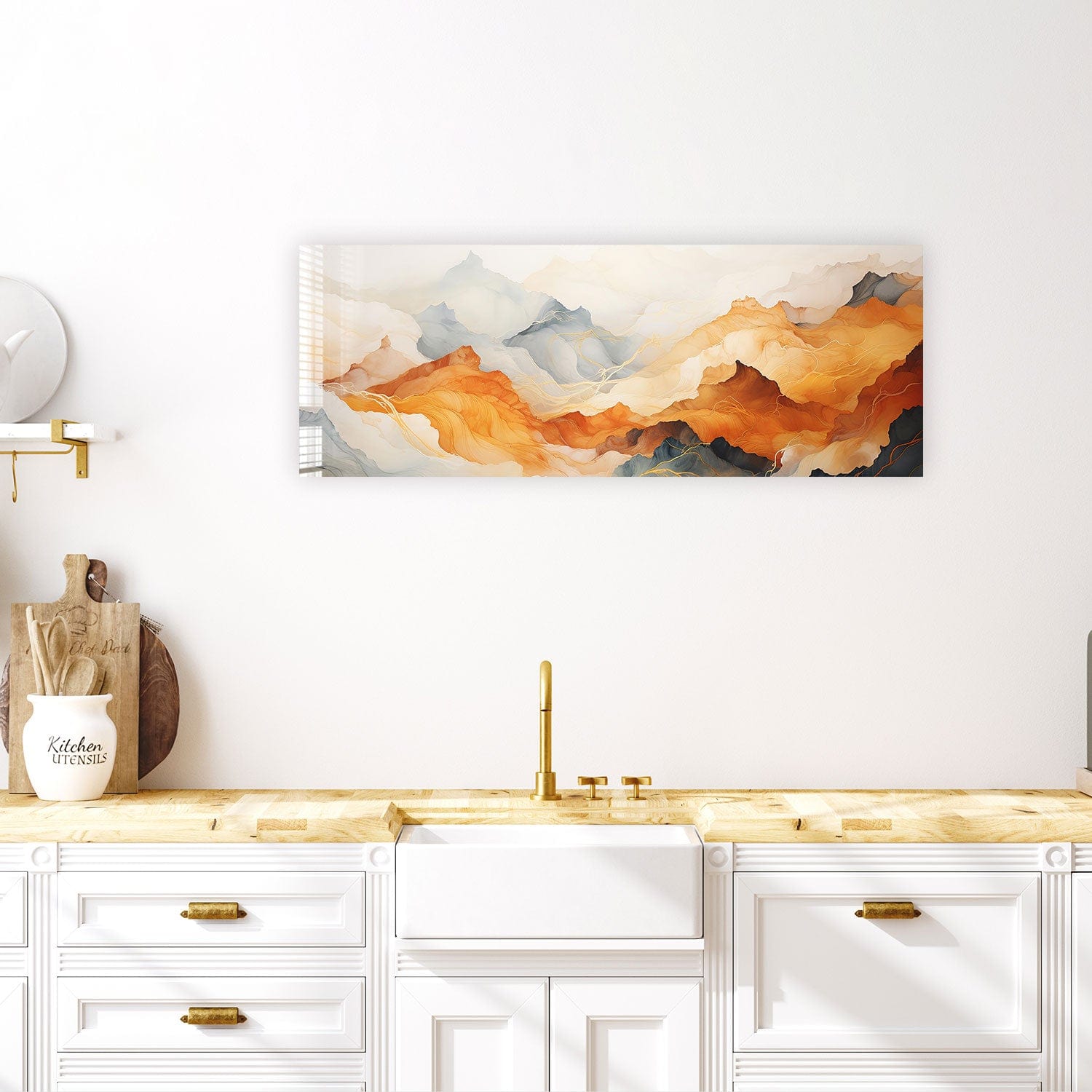 Artronauts Glass Print 92x36cm Abstract Mountains - Panoramic