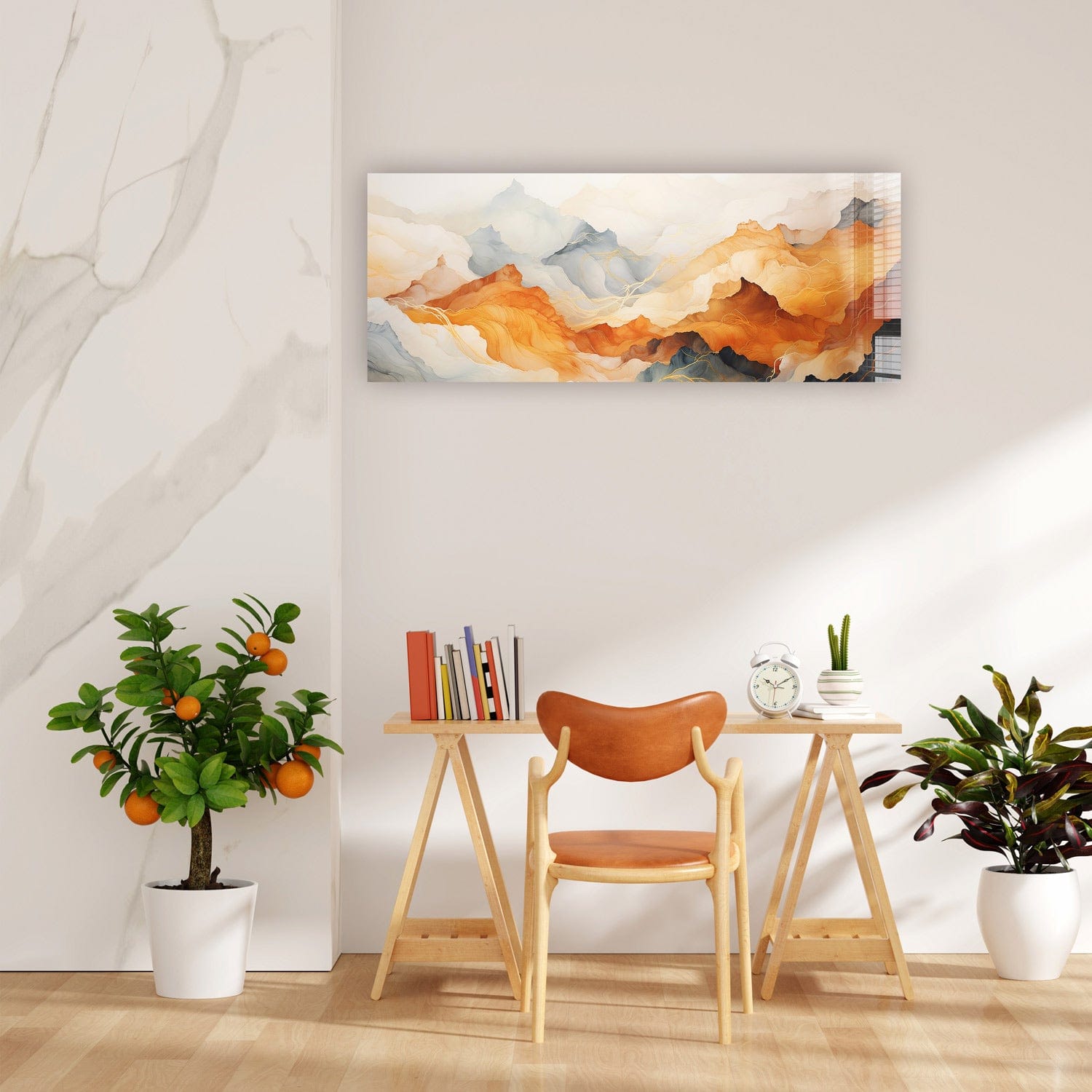 Artronauts Glass Print 92x36cm Abstract Mountains - Panoramic