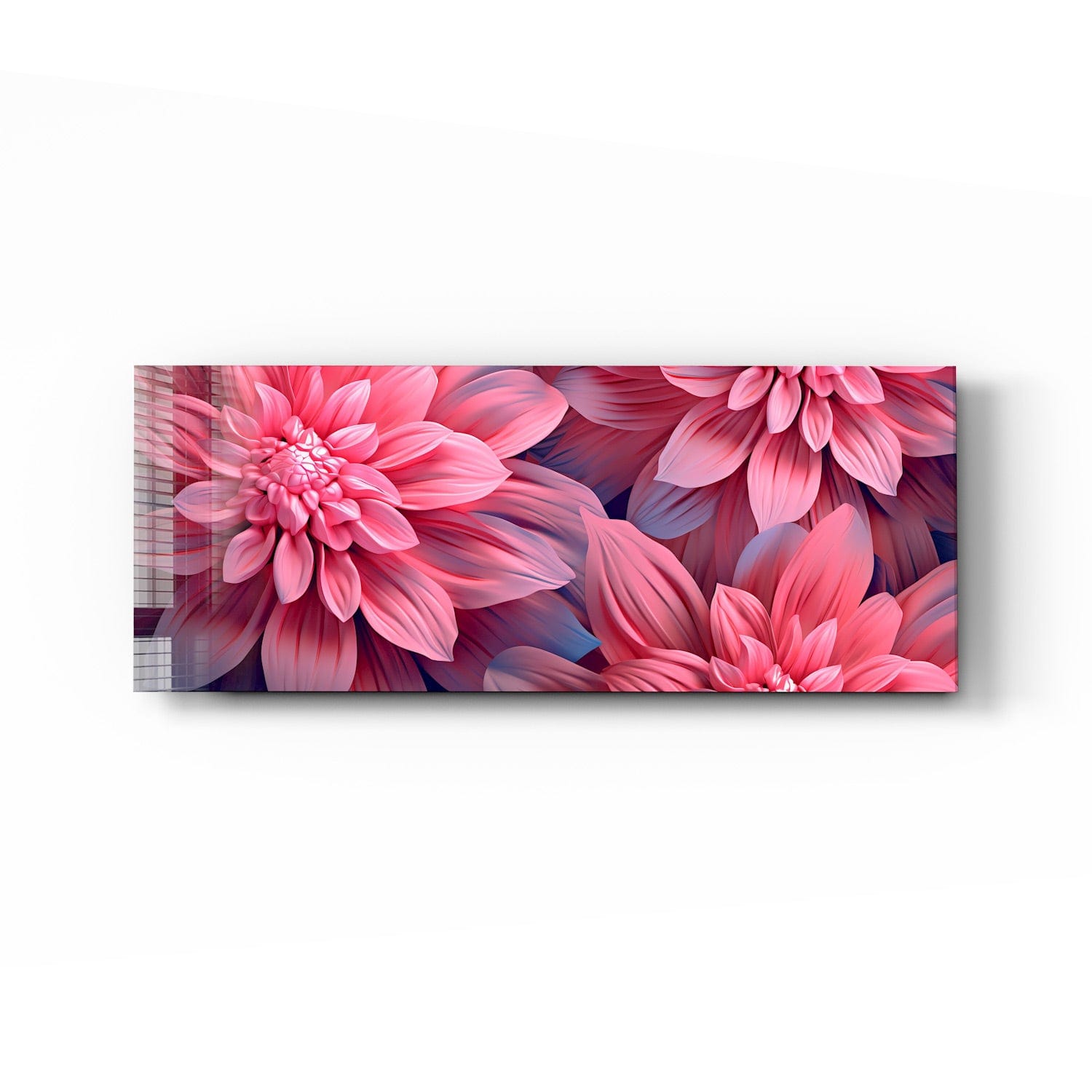 Artronauts Glass Print 92x36cm Pink Flowers - Panoramic
