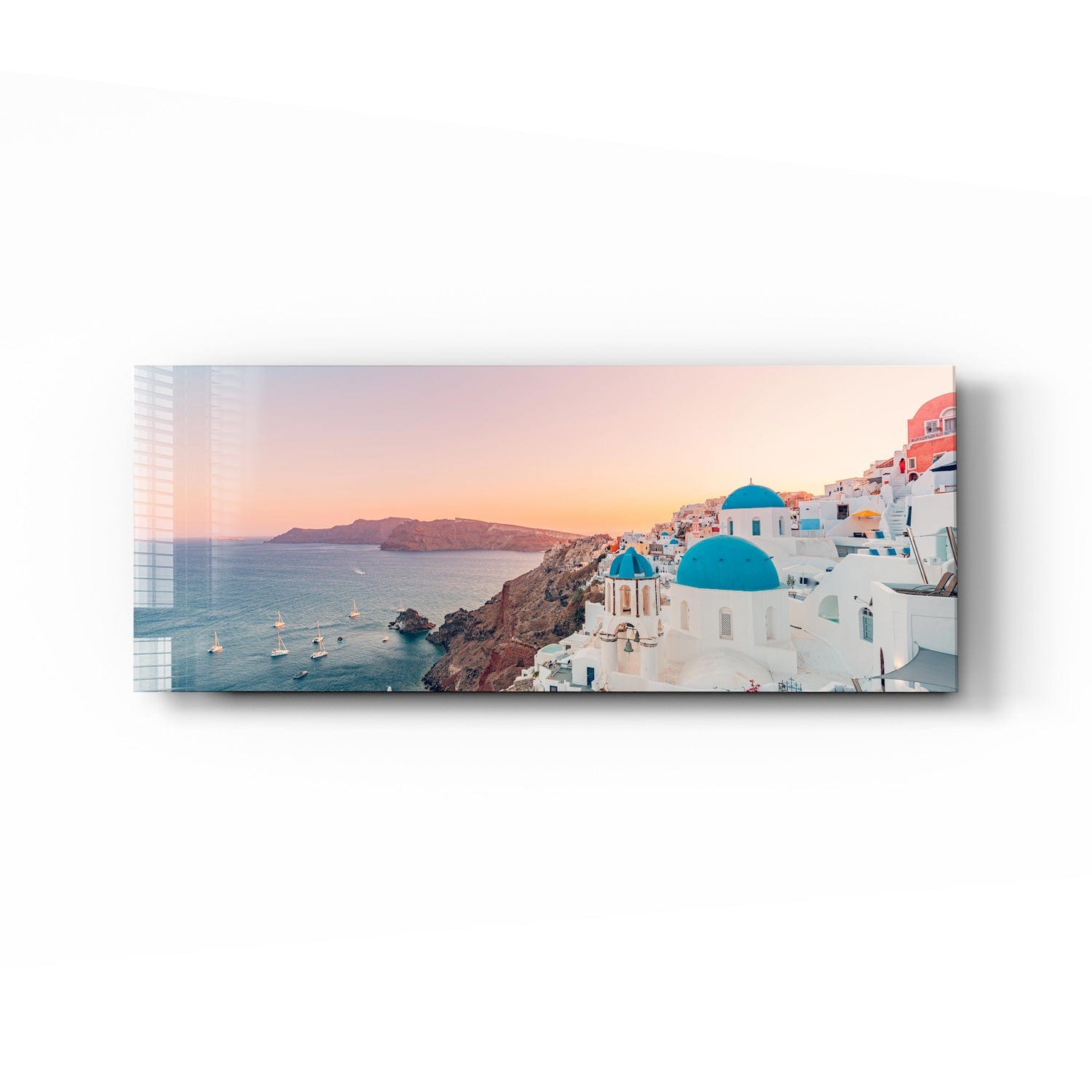 Artronauts Glass Print 92x36cm Greece Cave Houses - Panoramic