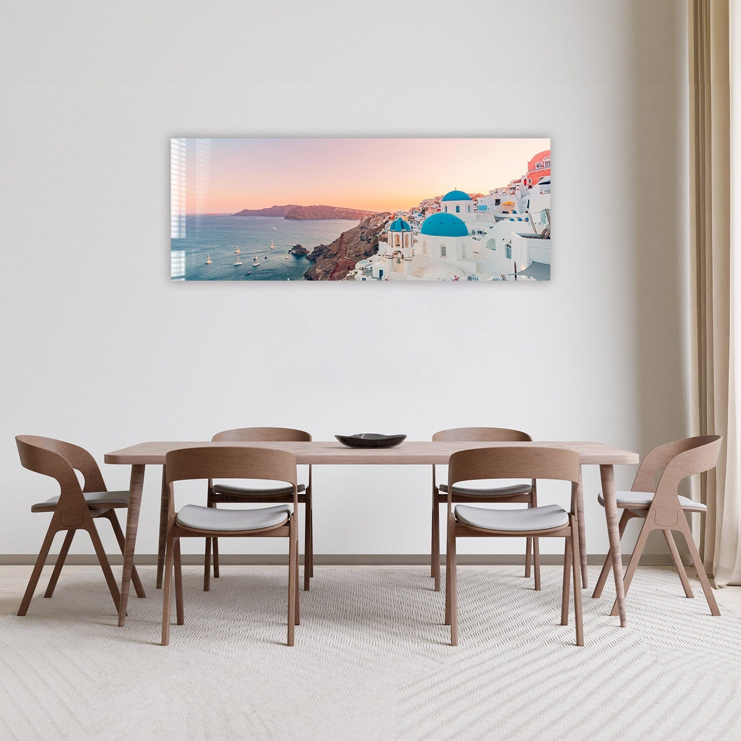 Artronauts Glass Print 92x36cm Greece Cave Houses - Panoramic