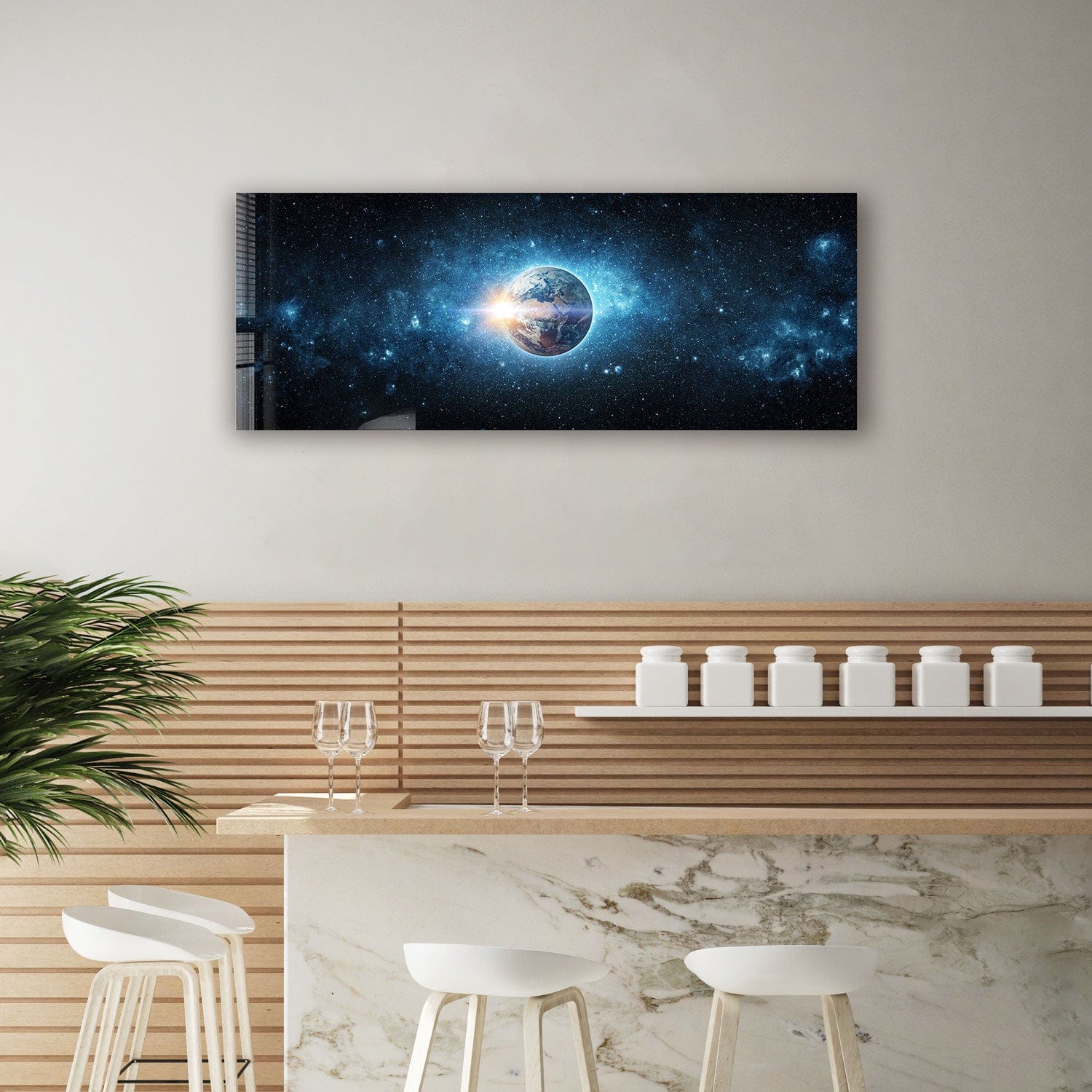Artronauts Glass Print 92x36cm The Earth - Panoramic